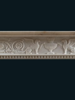 A Superb Neoclassical Statuary Marble Chimneypiece Carved in High Relief