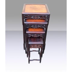 Superb Nest of Chinese Hardwood Occasional Tables