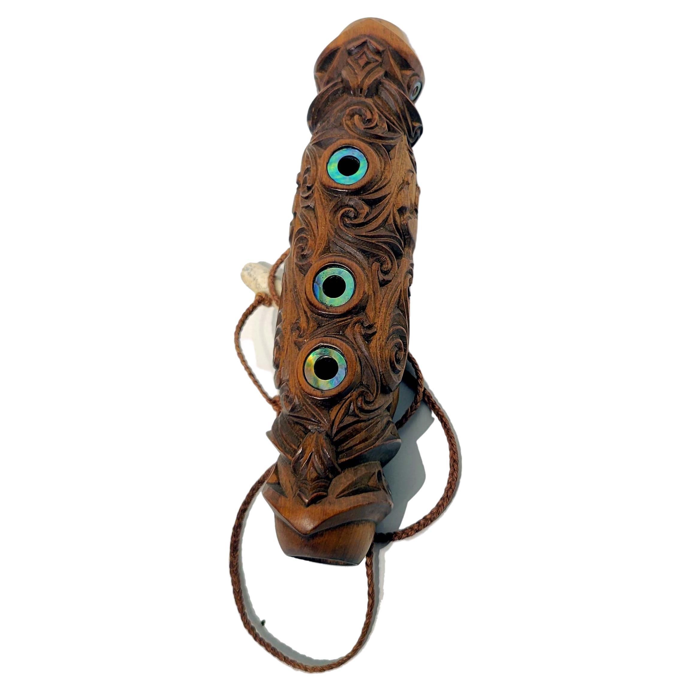 Superb New Zealand Maori Flute Koauau, circa 1900