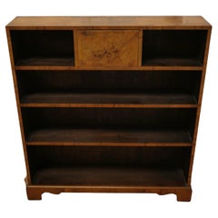 A Superb Odeon Style Walnut Open Bookcase   