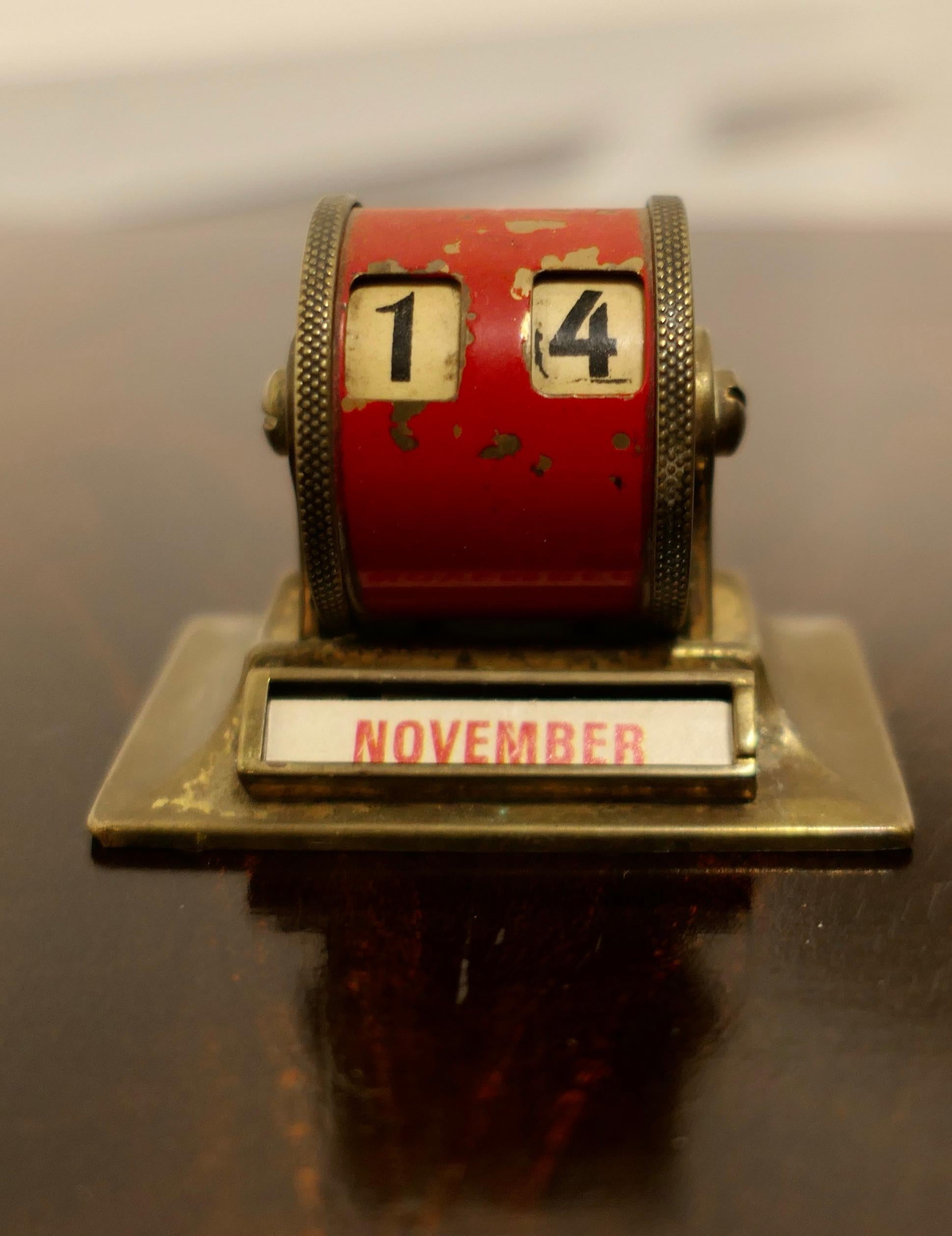 Superb Painted Brass Perpetual Desk Calendar 1
