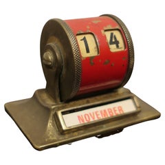 Antique Superb Painted Brass Perpetual Desk Calendar