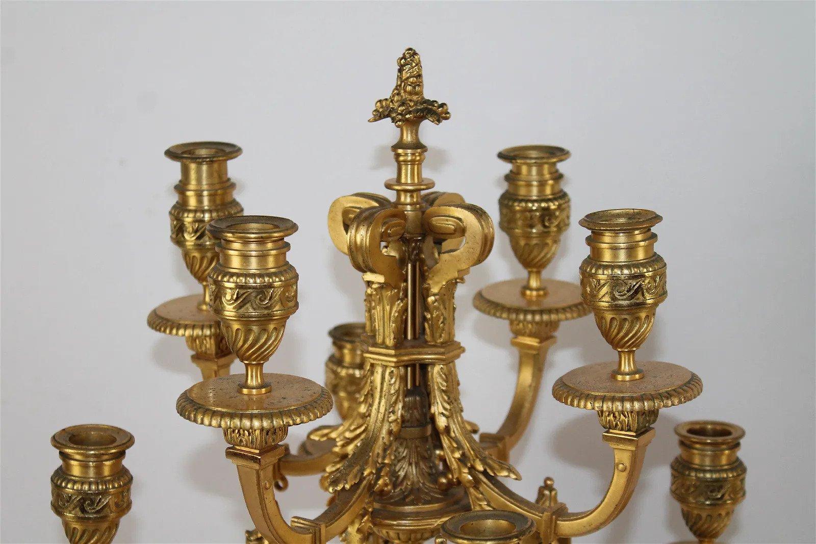 French Superb Pair of Barbedienne Candelabra For Sale