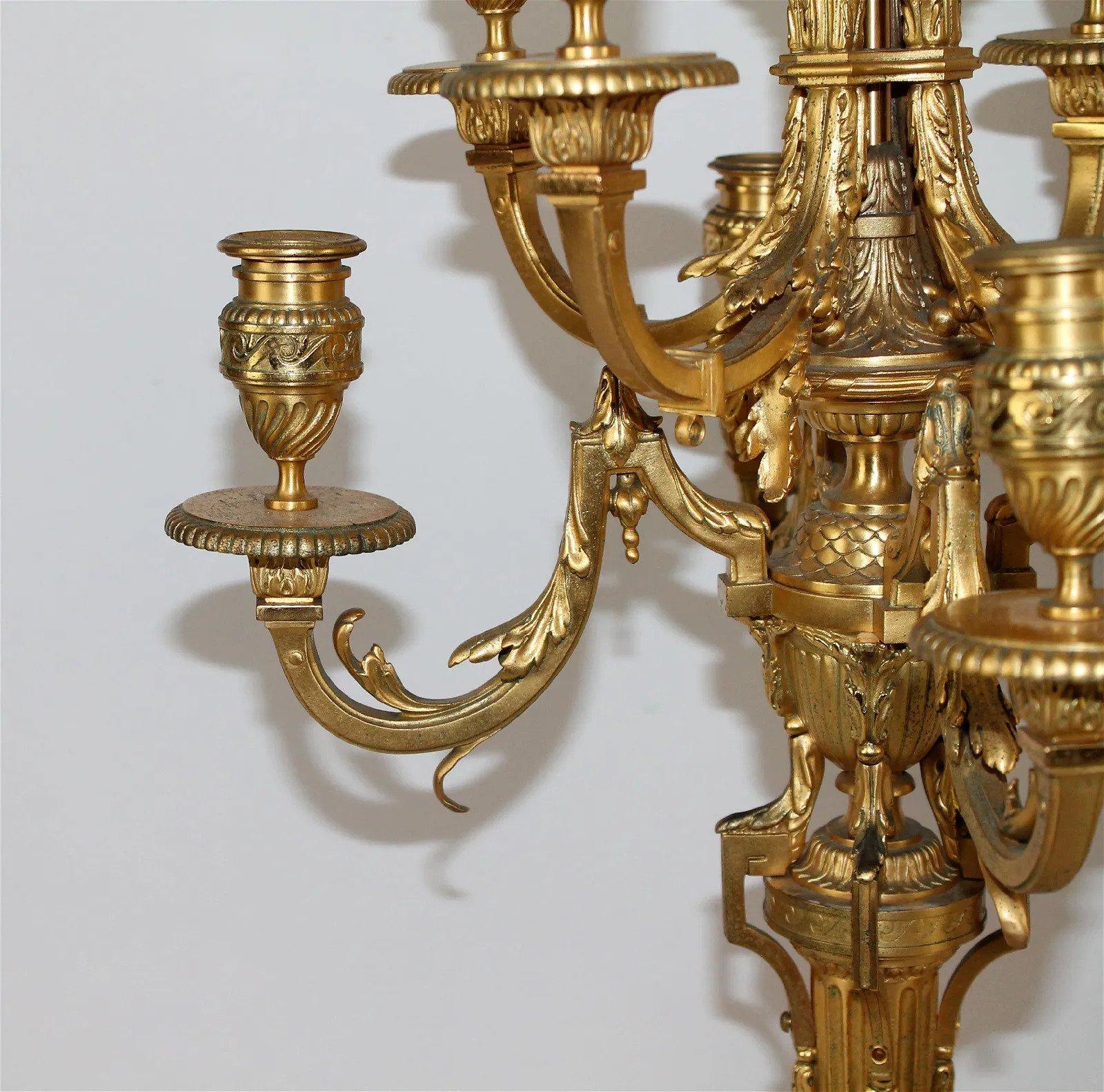 Fin du XIXe siècle Superbe paire de candélabres Barbedienne en vente
