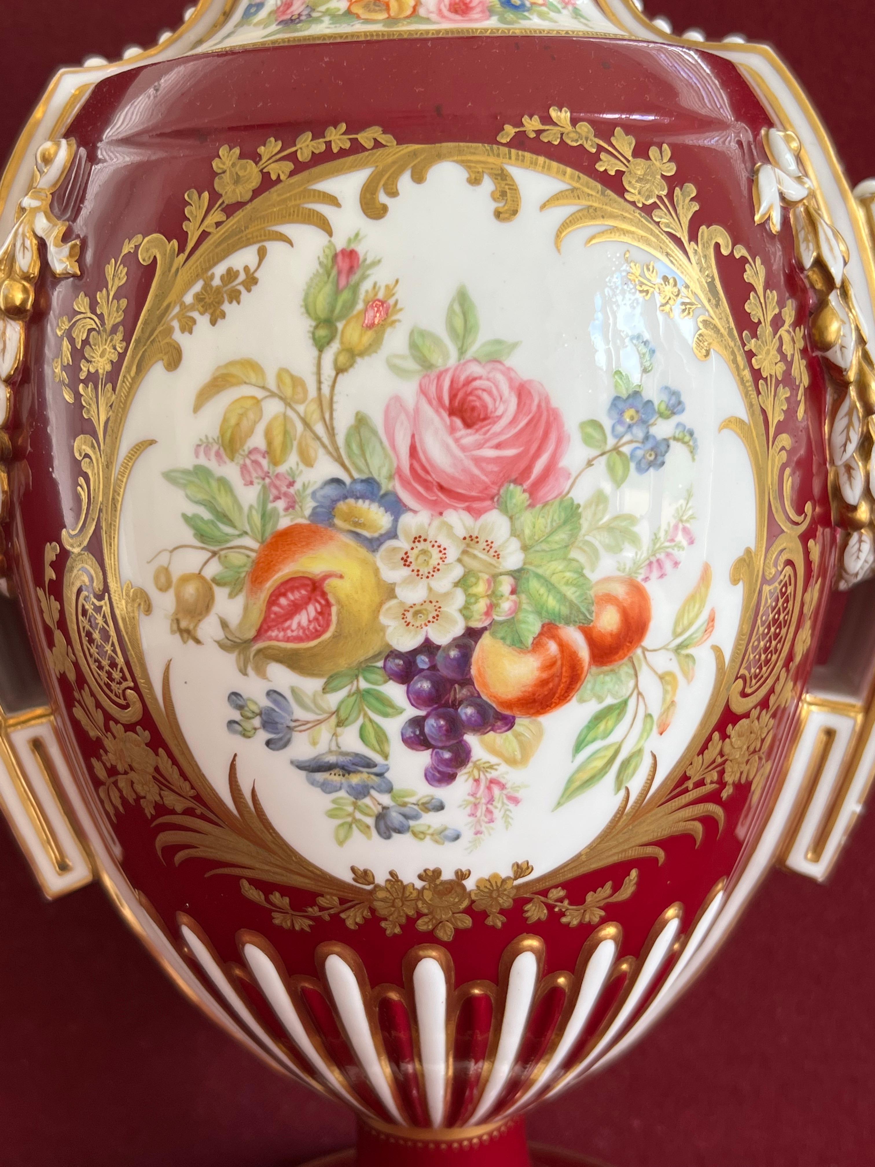 19th Century Superb Pair of Coalport Porcelain Vases Decorated by William Cook For Sale
