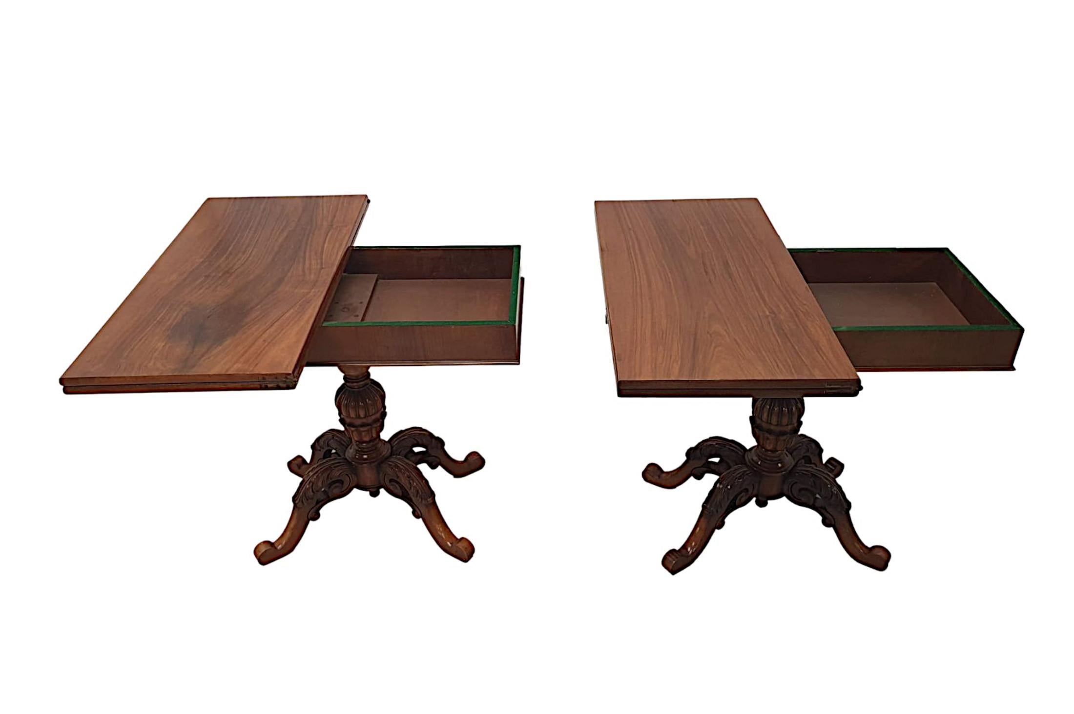 Superb Pair of Early 20th Century Turn over Leaf Card Tables For Sale 5