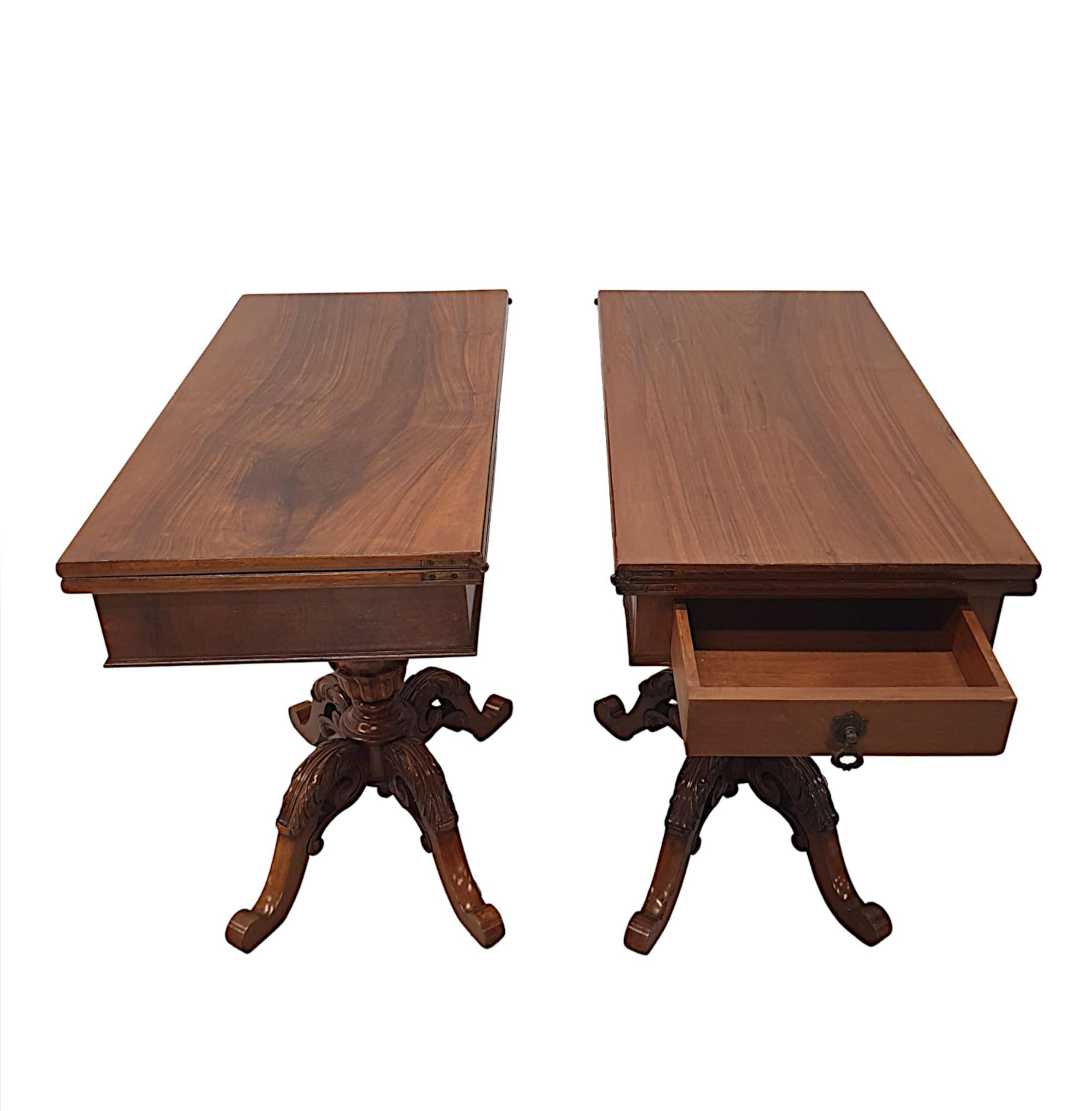 Superb Pair of Early 20th Century Turn over Leaf Card Tables In Good Condition For Sale In Dublin, IE