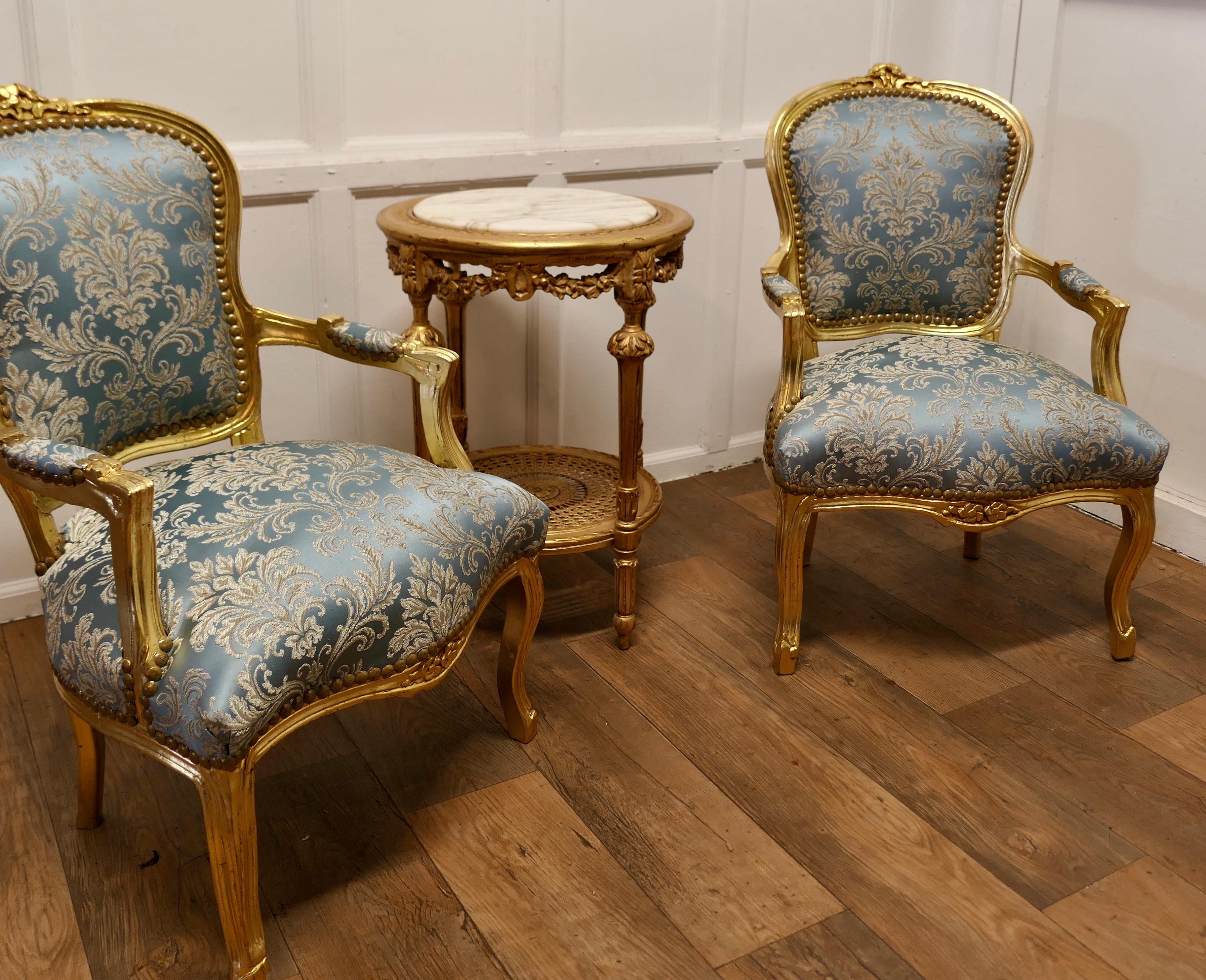 A Superb Pair of French 19th Century Gilt Salon Chairs    In Good Condition In Chillerton, Isle of Wight
