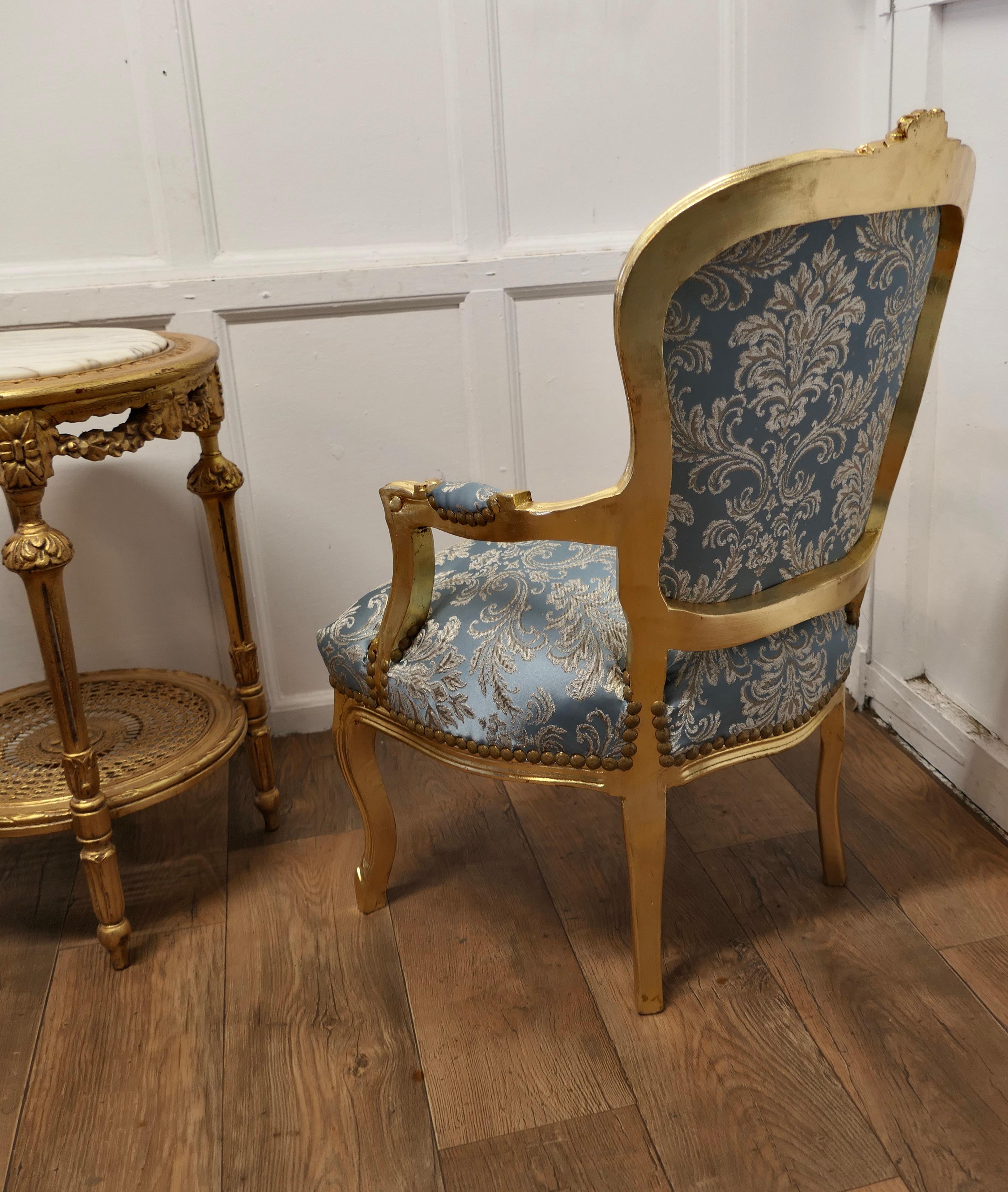 A Superb Pair of French 19th Century Gilt Salon Chairs    2