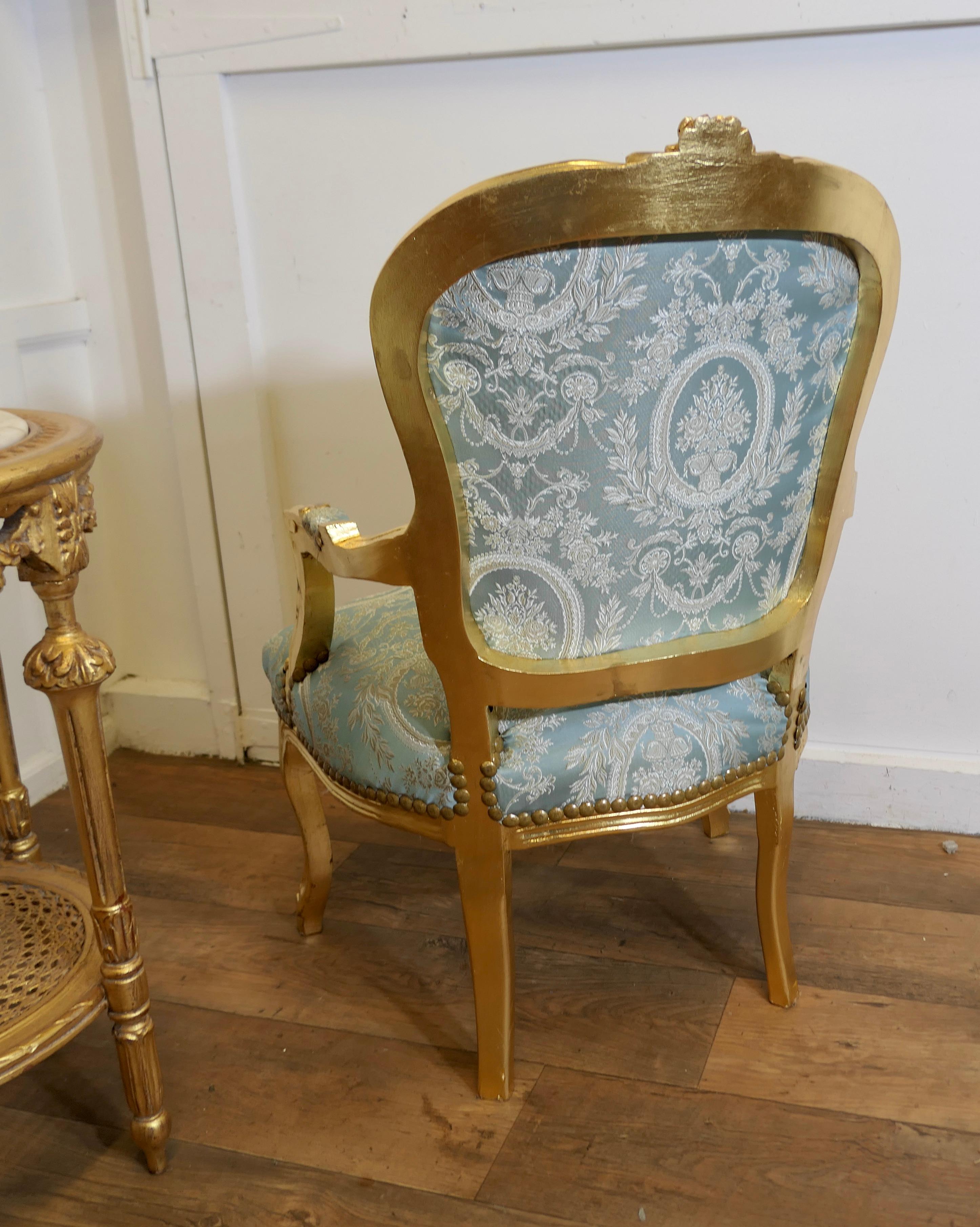 A Superb Pair of French 19th Century Gilt Salon Chairs    For Sale 3
