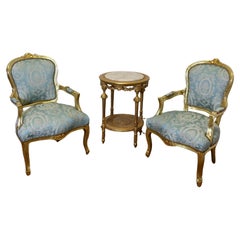 Antique A Superb Pair of French 19th Century Gilt Salon Chairs   
