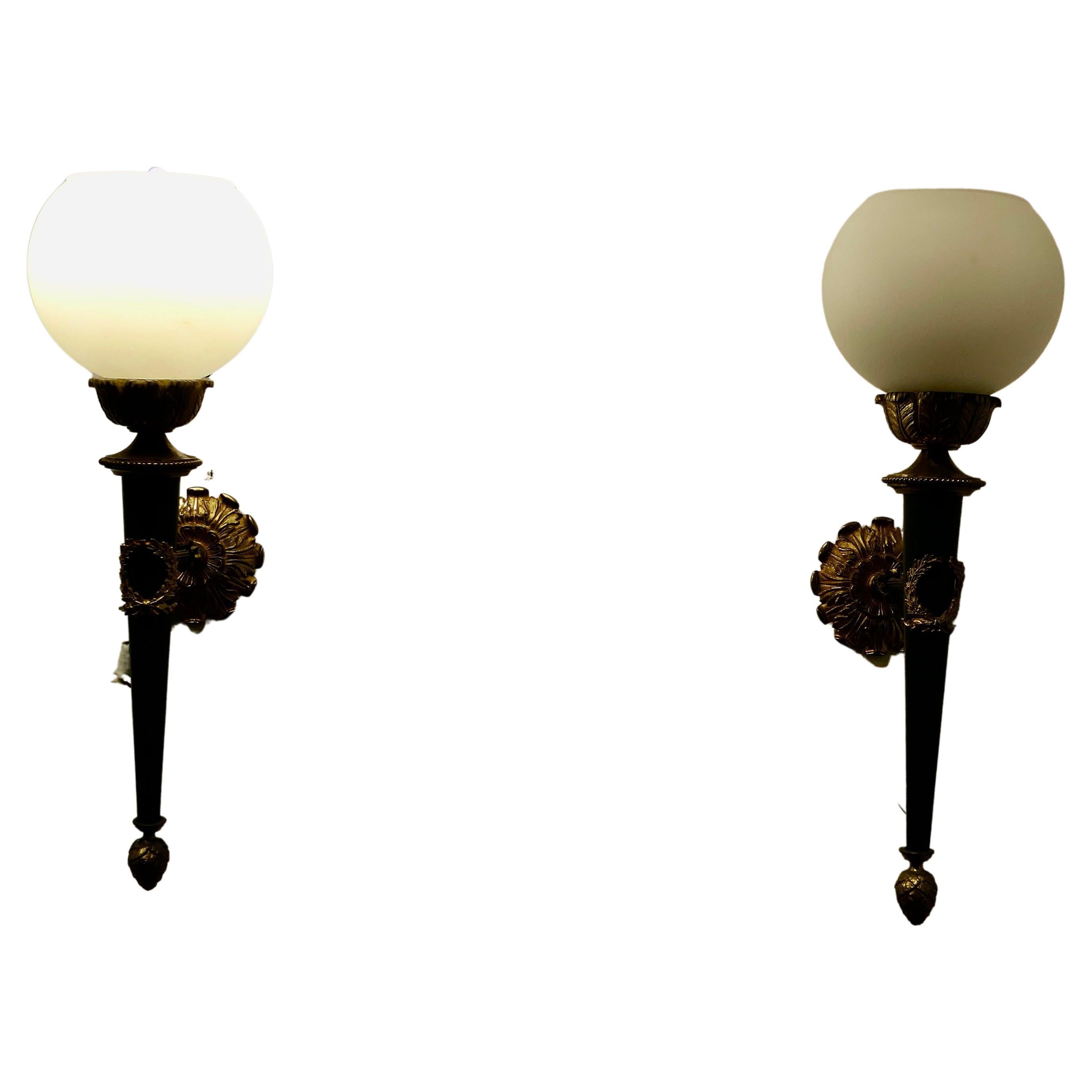 Superb Pair of French Ormolu Wall Lights For Sale