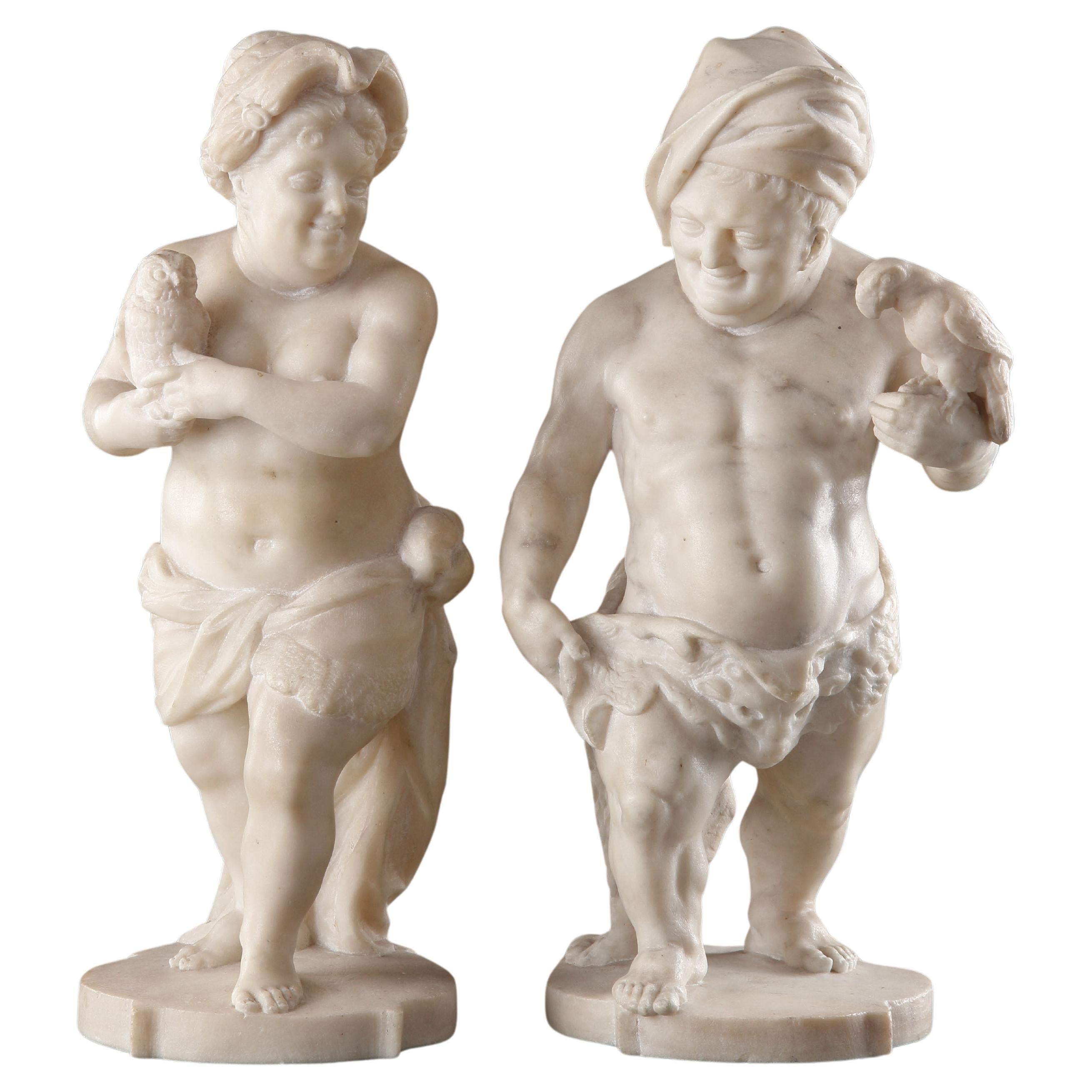A Superb Pair of Neapolitan Carved Figures of Dwarves