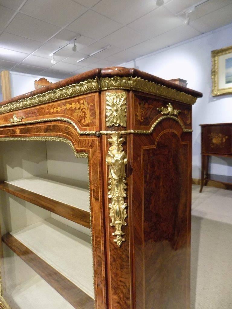 Superb Pair of Victorian Period Burr Walnut and Marquetry Inlaid Pier Cabinets In Excellent Condition For Sale In Darwen, GB