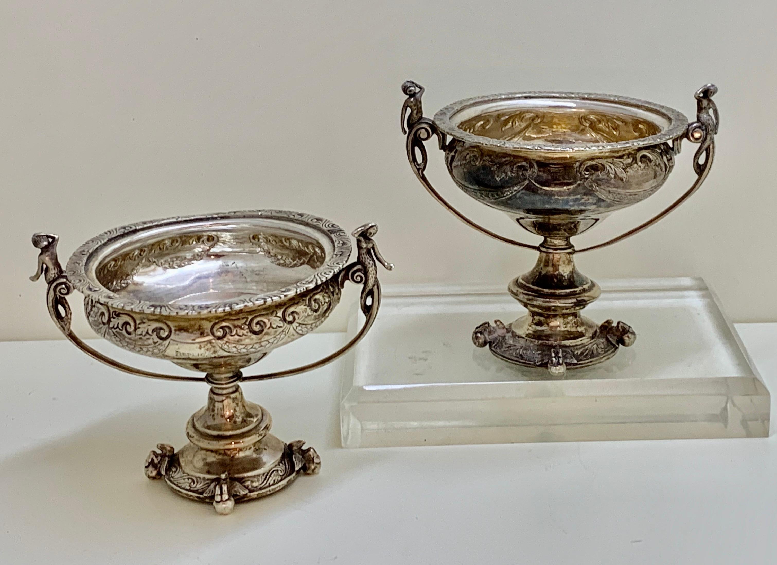 Superb Pair Sterling Silver Indian Colonial Lidded Cups & Covers 16