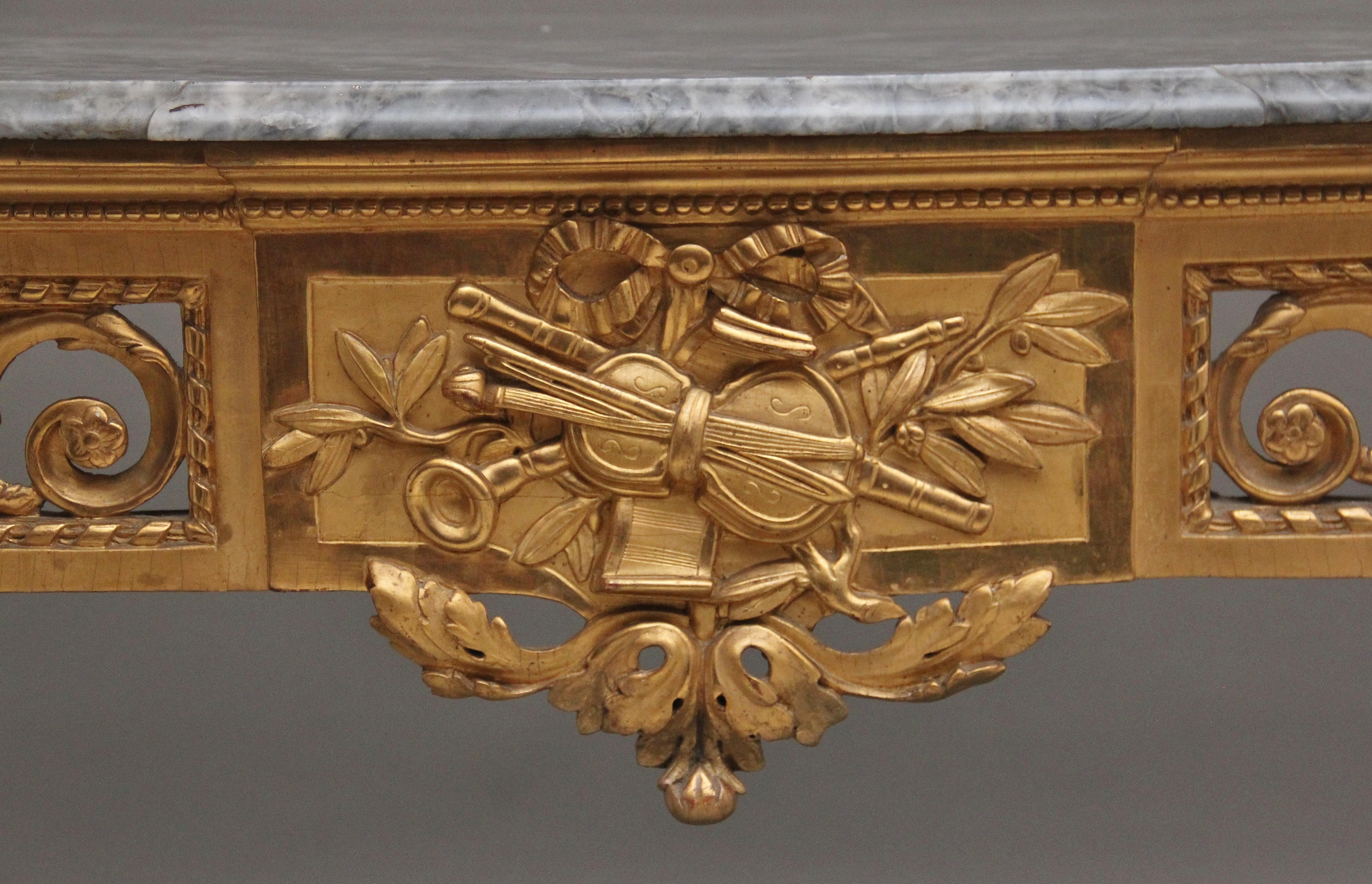 Consola italiana de madera dorada del siglo XVIII de magnífica calidad Georgiano en venta