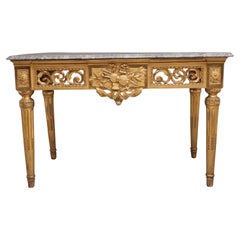 A superb quality 18th Century Italian giltwood console table