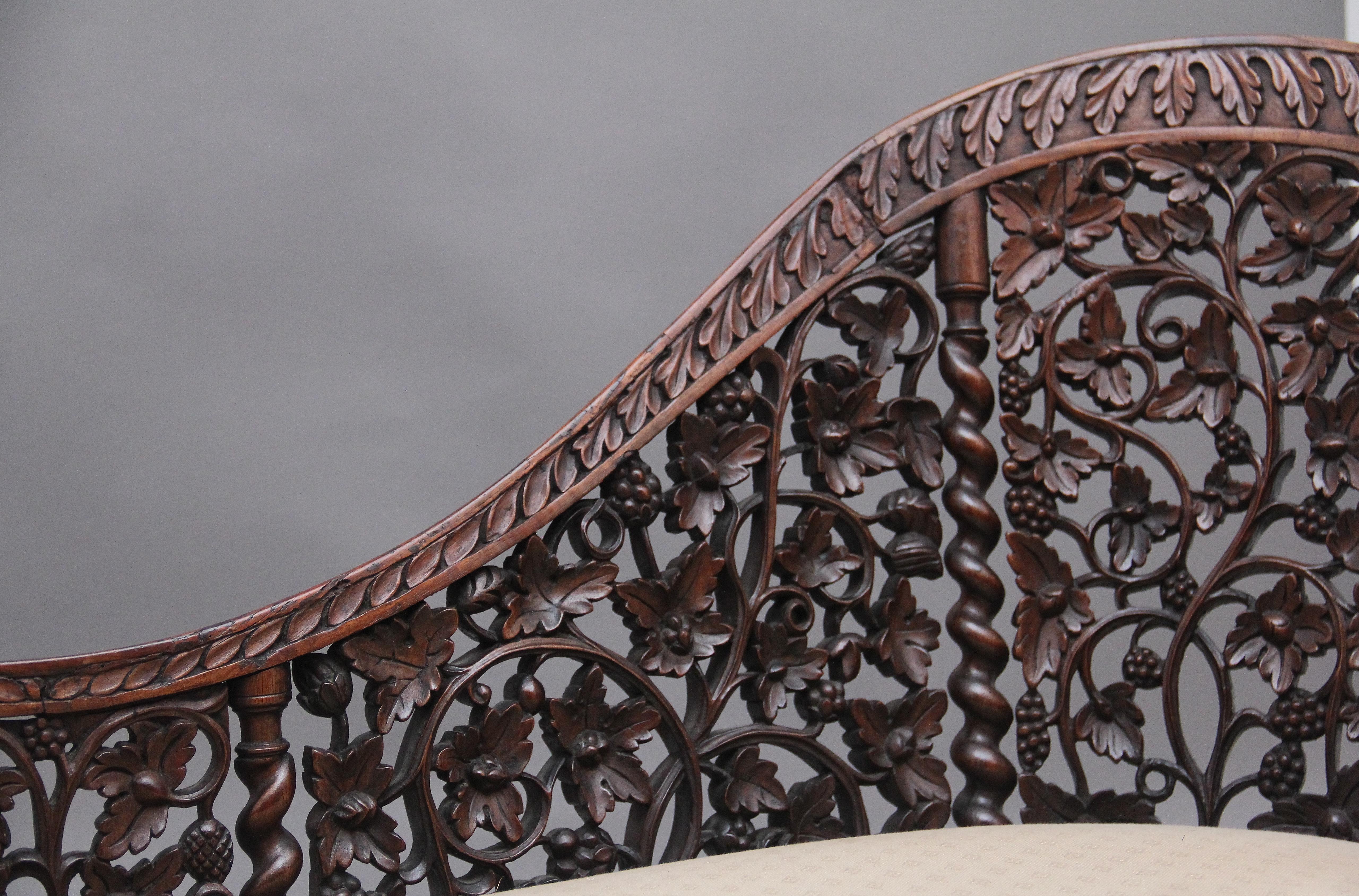 Superb Quality 19th Century Anglo-Indian Carved Sofa 4