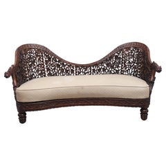 Superb Quality 19th Century Anglo-Indian Carved Sofa