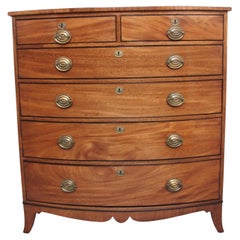 Superb Quality Early 19th Century Tall Mahogany Bowfront Chest of Drawers