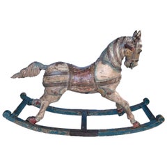 Superb Quality French 19th Century Painted Bow Rocking Horse