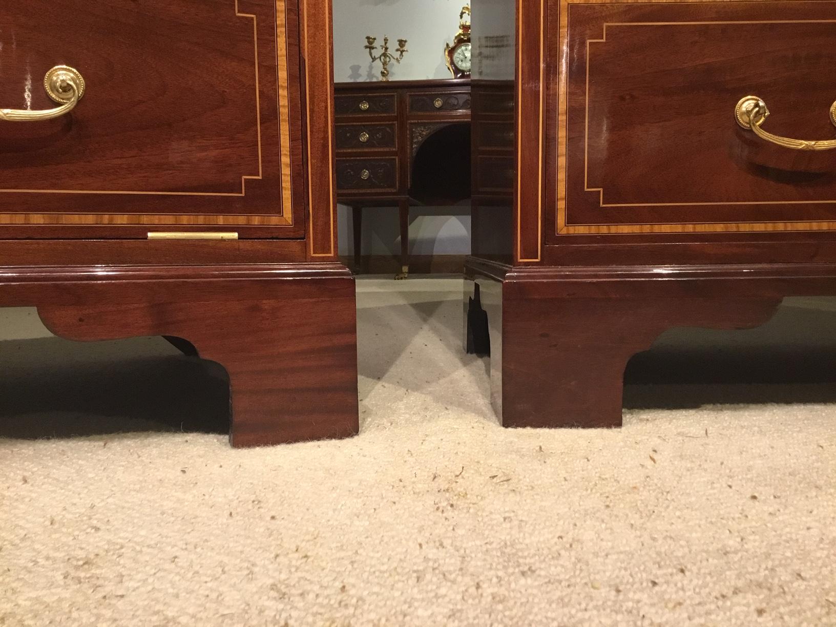 Superb Quality Pair of Edwardian Period Mahogany Inlaid Chests For Sale 7