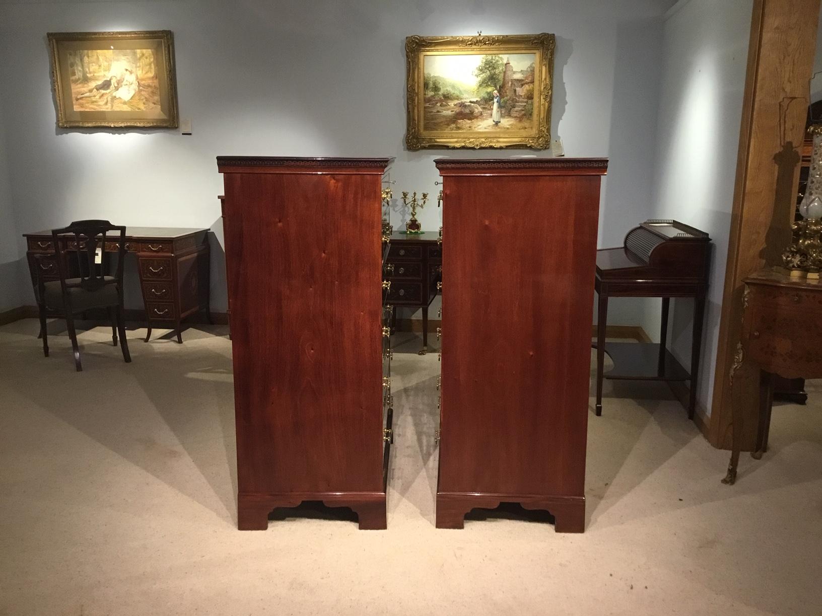 Superb Quality Pair of Edwardian Period Mahogany Inlaid Chests For Sale 10