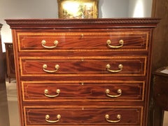 Superb Quality Pair of Edwardian Period Mahogany Inlaid Chests