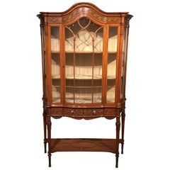 Superb Quality Satinwood Edwardian Period Sheraton Revival Display Cabinet