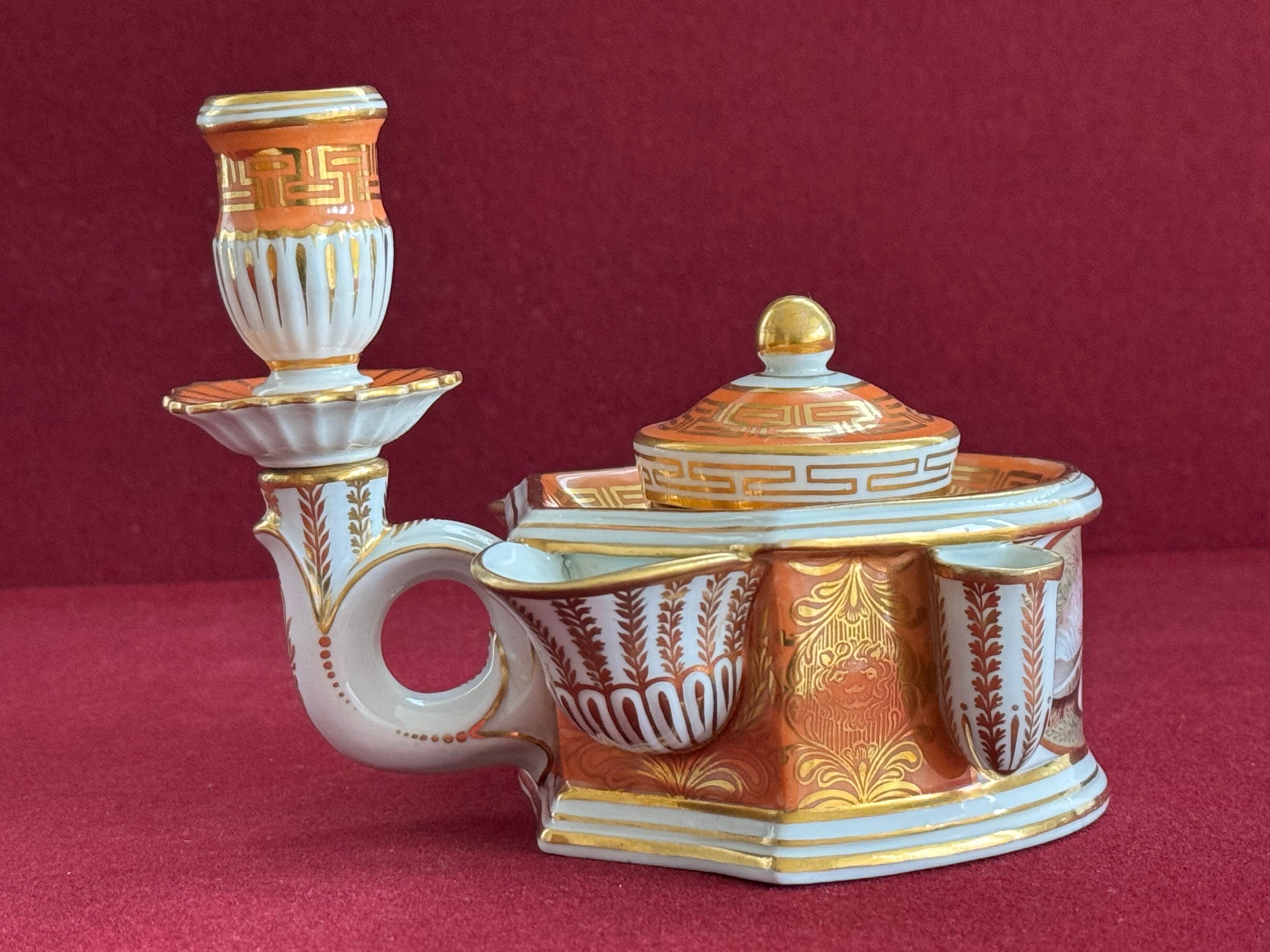 Un soberbio y raro tintero de porcelana de Flight, Barr & Worcester, c.1800 en Excelente estado para la venta en Exeter, GB