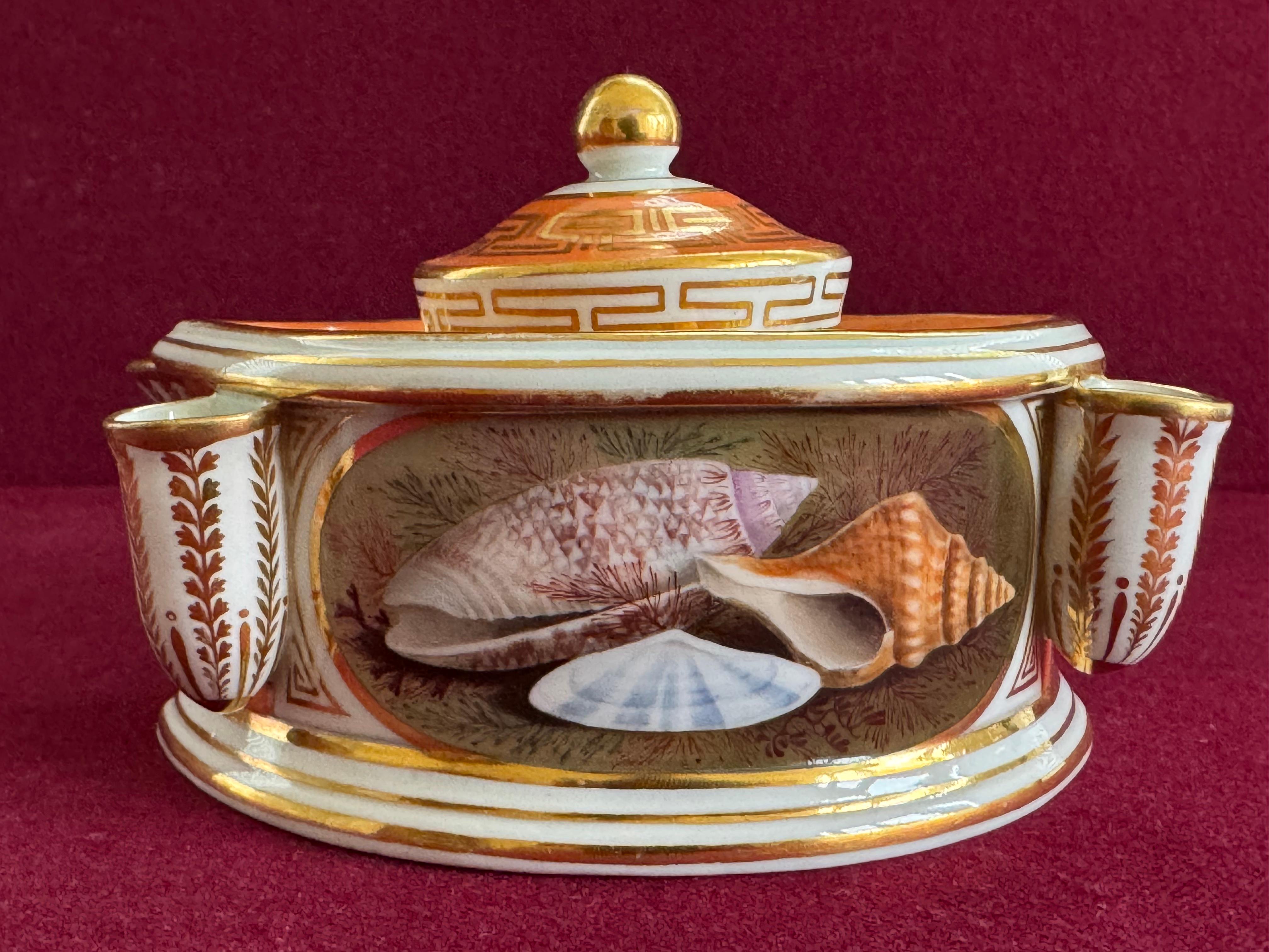 Un soberbio y raro tintero de porcelana de Flight, Barr & Worcester, c.1800 siglo XIX en venta