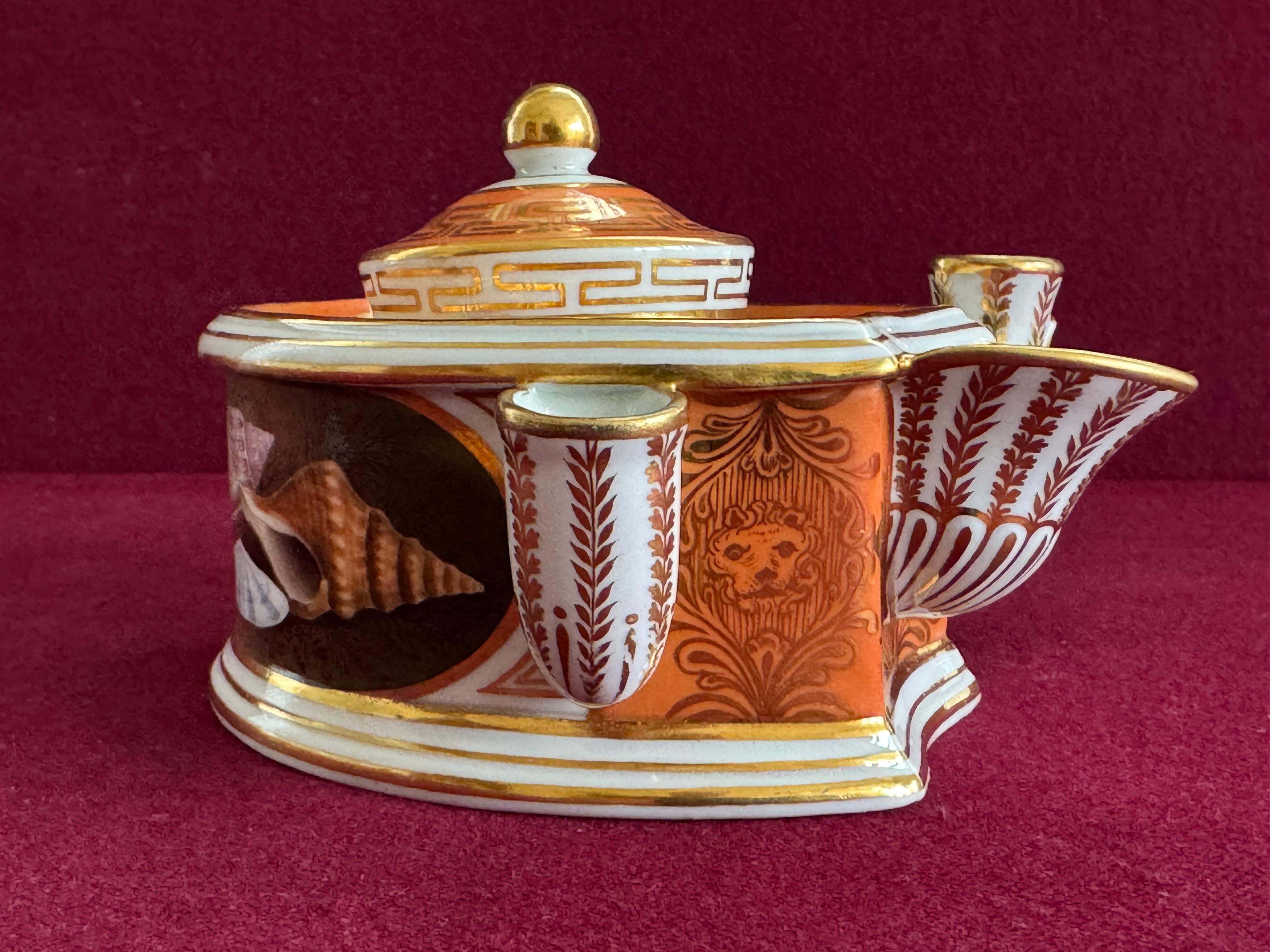 Un soberbio y raro tintero de porcelana de Flight, Barr & Worcester, c.1800 Porcelana en venta
