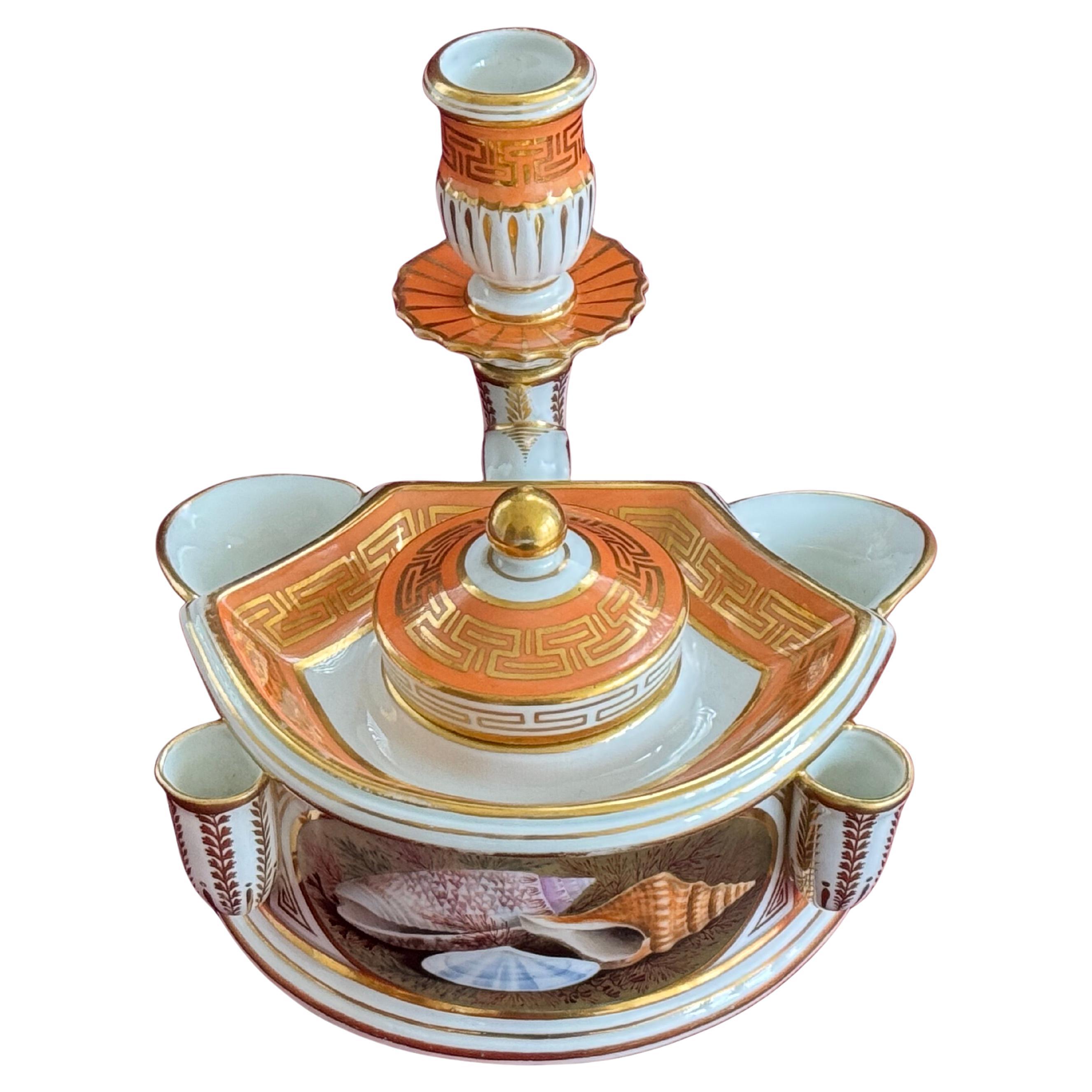 A superb & rare Flight & Barr, Worcester Porcelain Inkstand c.1800