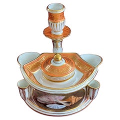 A superb & rare Flight & Barr, Worcester Porcelain Inkstand c.1800