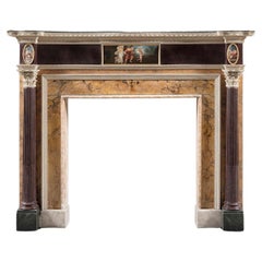 Ein hervorragender und seltener neoklassizistischer Kaminsims aus Marmor und lackiertem Kiefernholz im George-III-Stil
