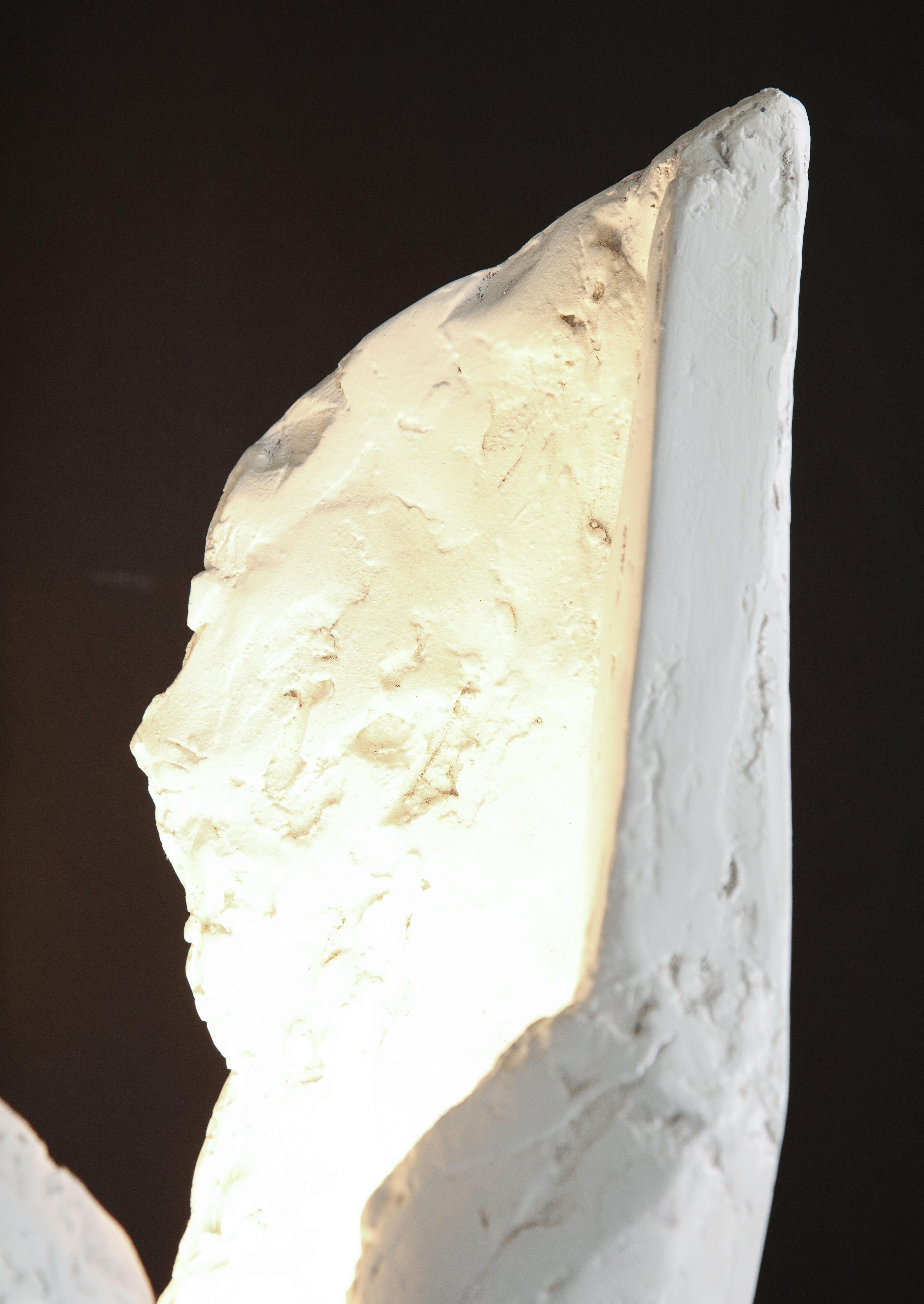 Resin sculptural torchiere with white patina by Kelly Kiefer  For Sale 9