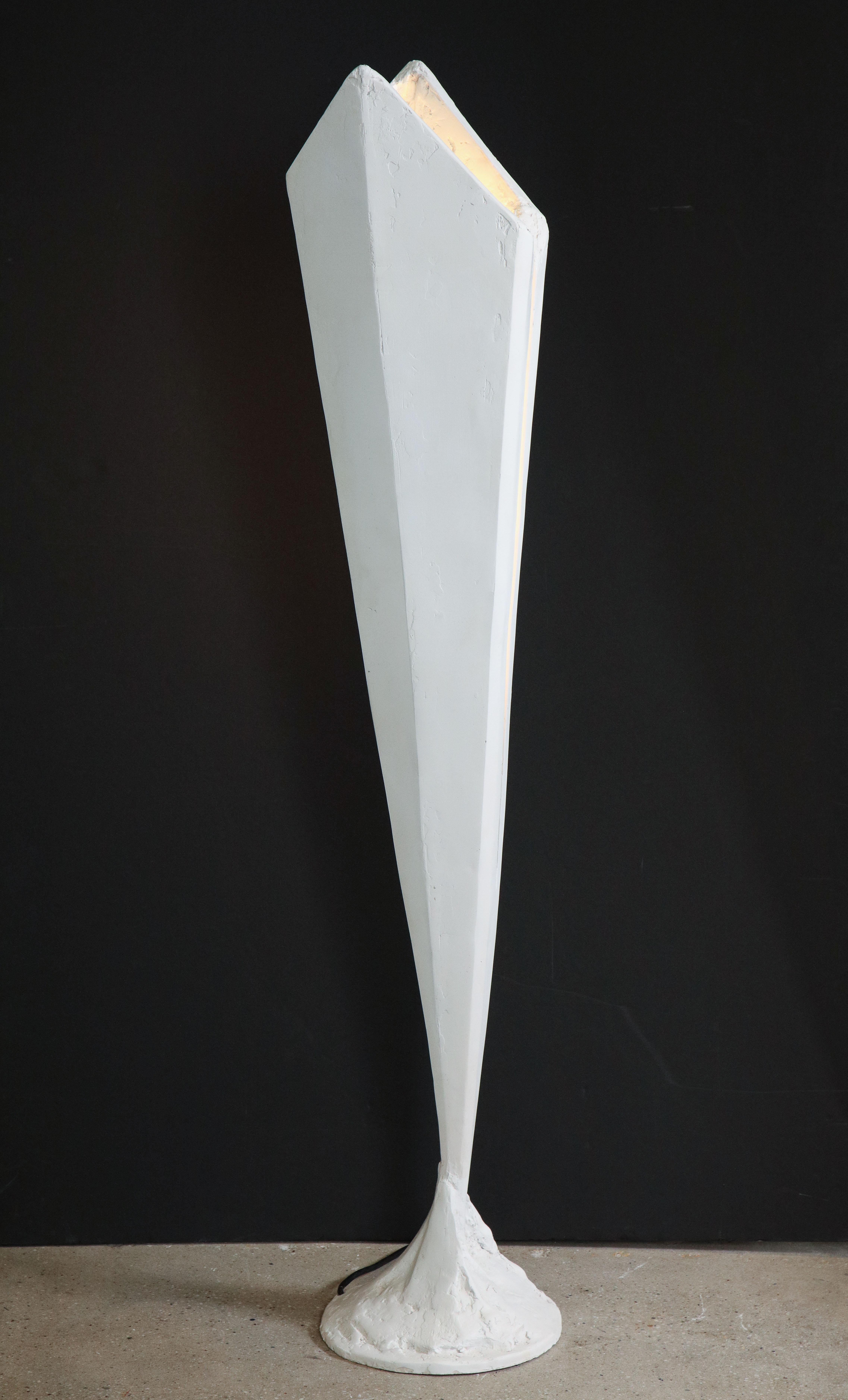 Resin sculptural torchiere with white patina by Kelly Kiefer  For Sale 11