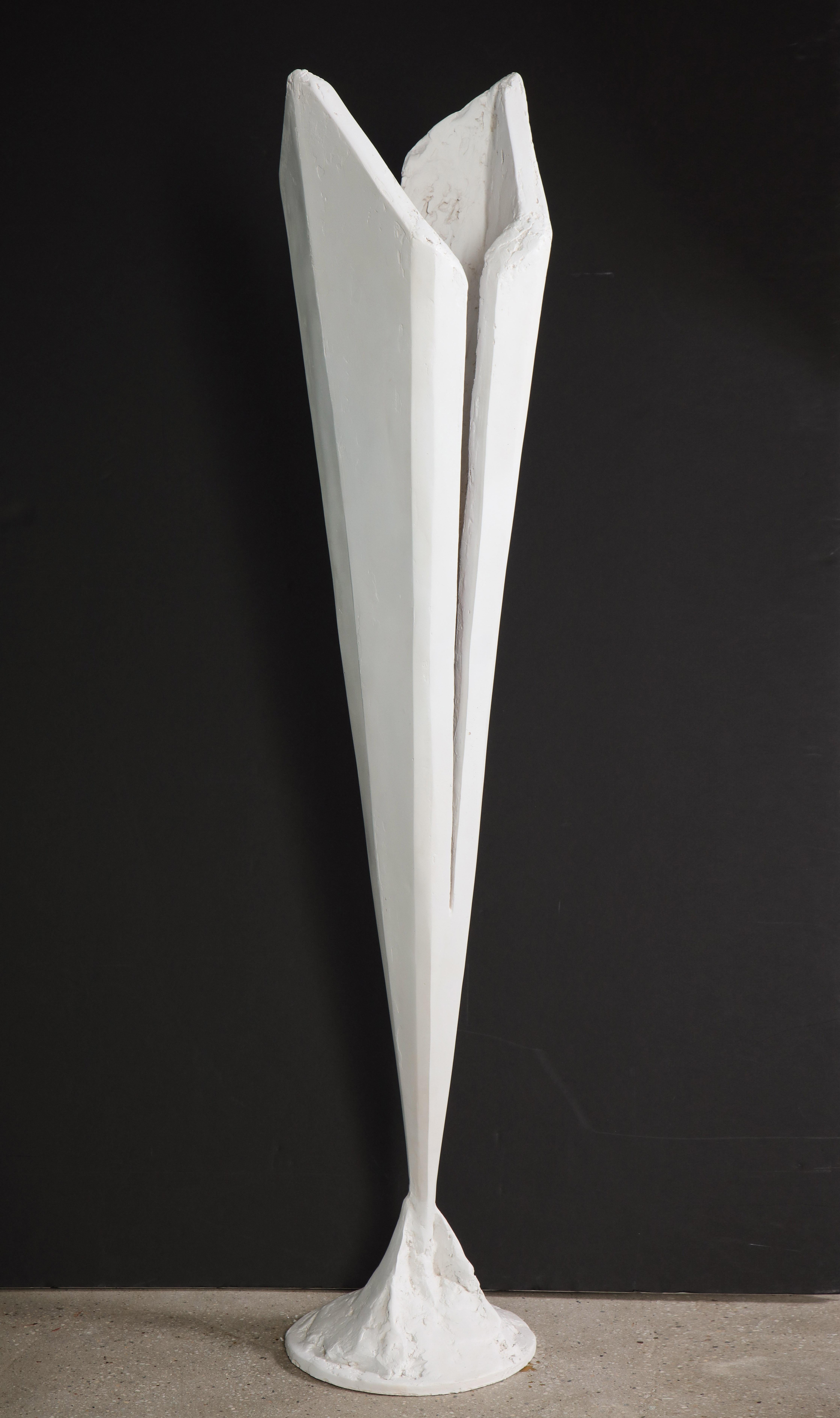 North American Resin sculptural torchiere with white patina by Kelly Kiefer  For Sale