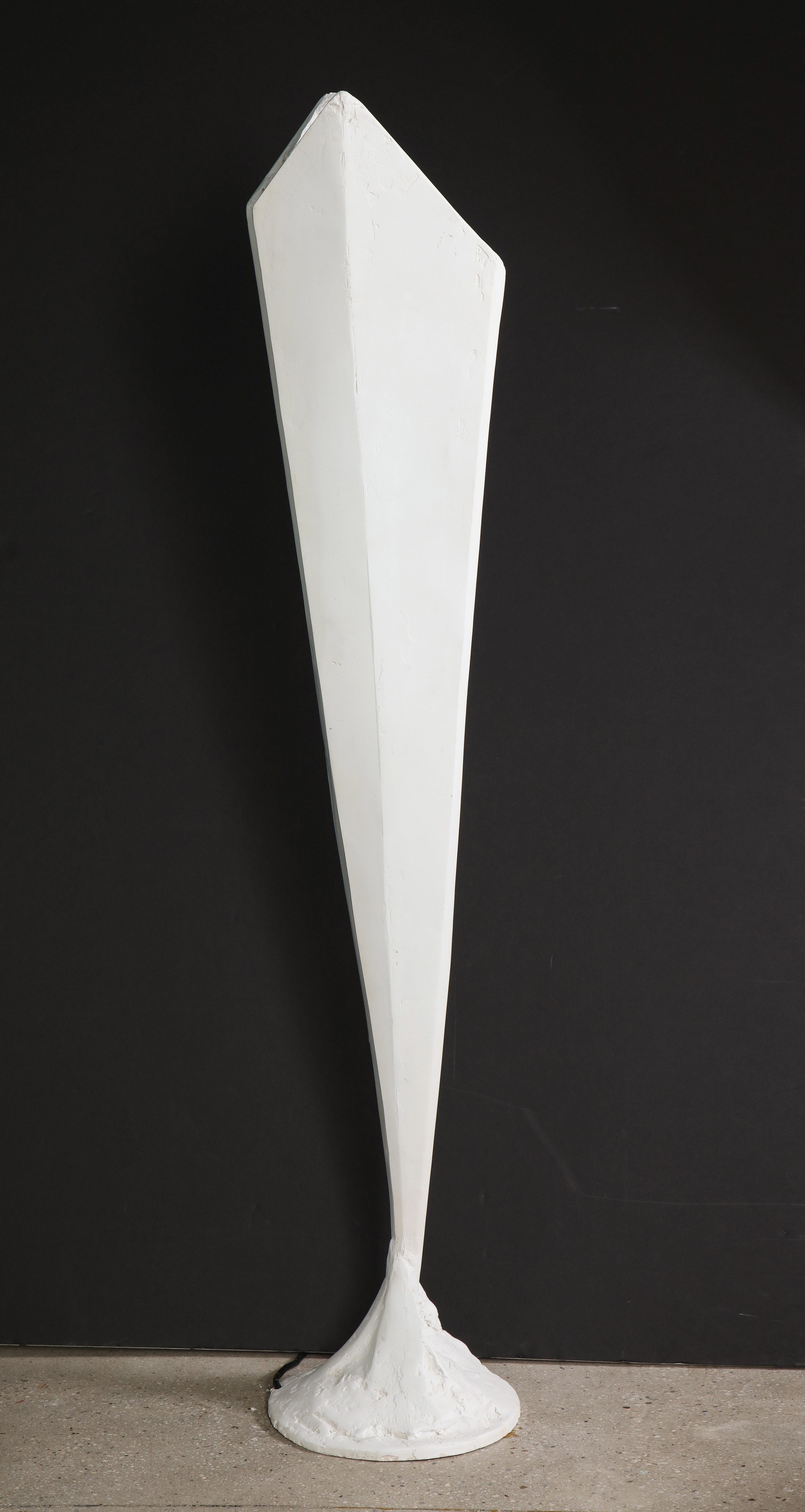Resin sculptural torchiere with white patina by Kelly Kiefer  For Sale 2