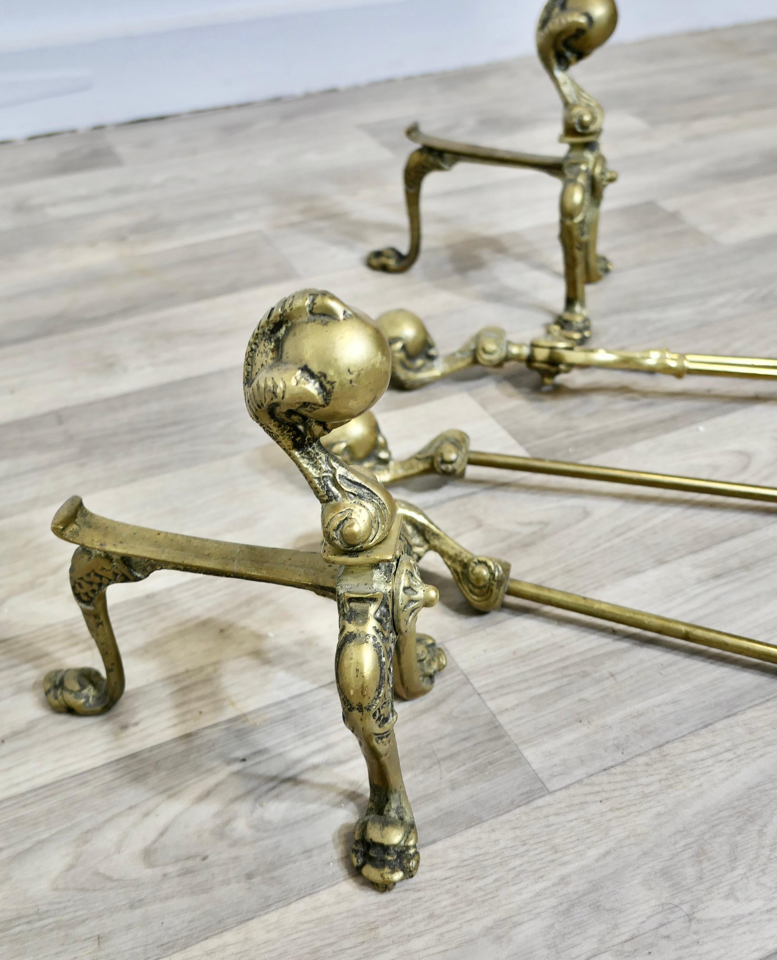 Late 19th Century A Superb Set of Arts and Crafts Gothic Fireside Tools For Sale