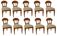Superb Set of Ten Viennese Biedermeier Dining/ Side Chairs, Josef Danhauser