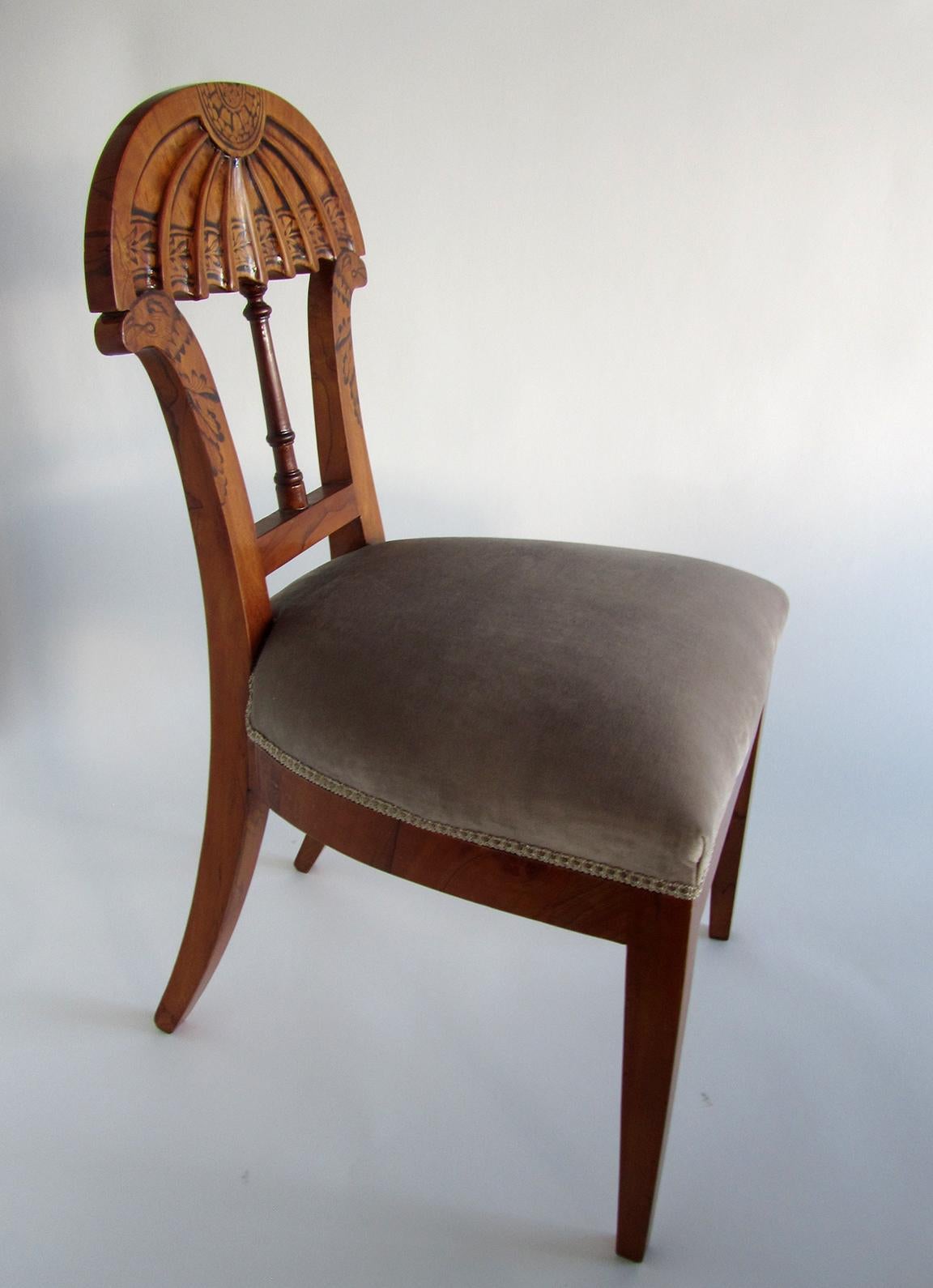 Upholstery Superb Set of Ten Viennese Biedermeier Dining/ Side Chairs, Josef Danhauser For Sale