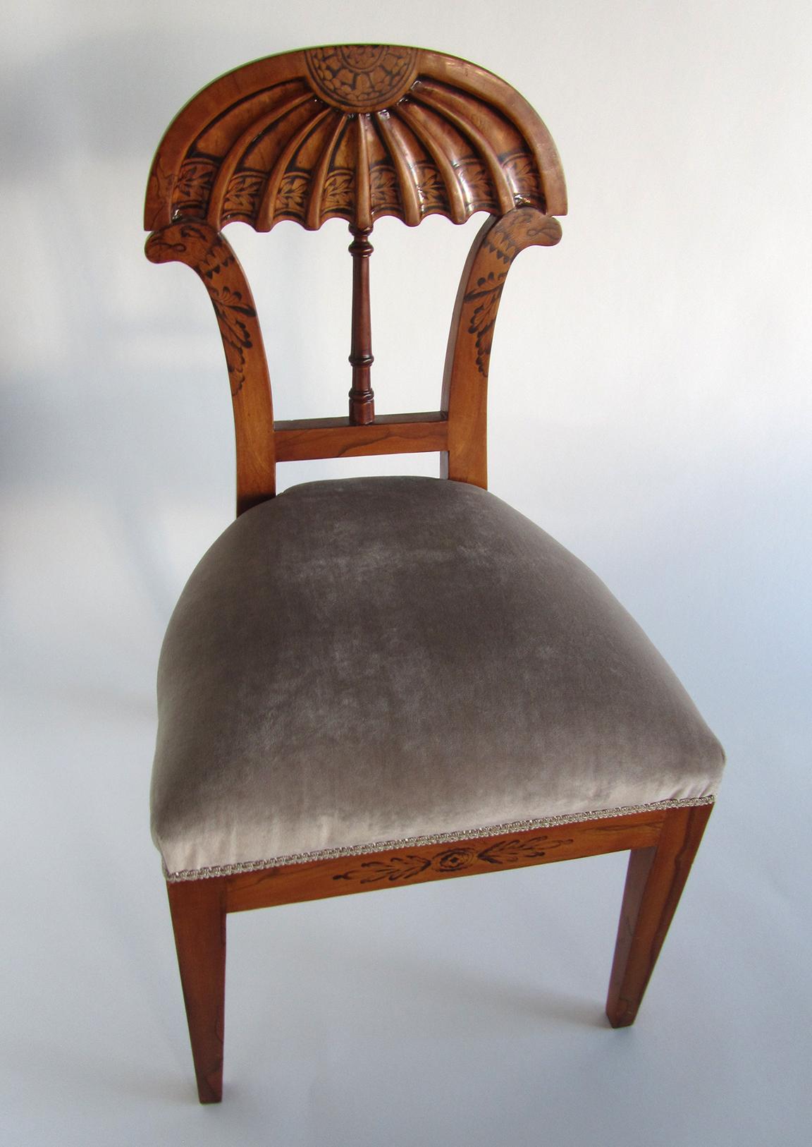 Superb Set of Ten Viennese Biedermeier Dining/ Side Chairs, Josef Danhauser For Sale 1