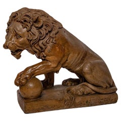 A Superb Terracotta Lion, French 18th century