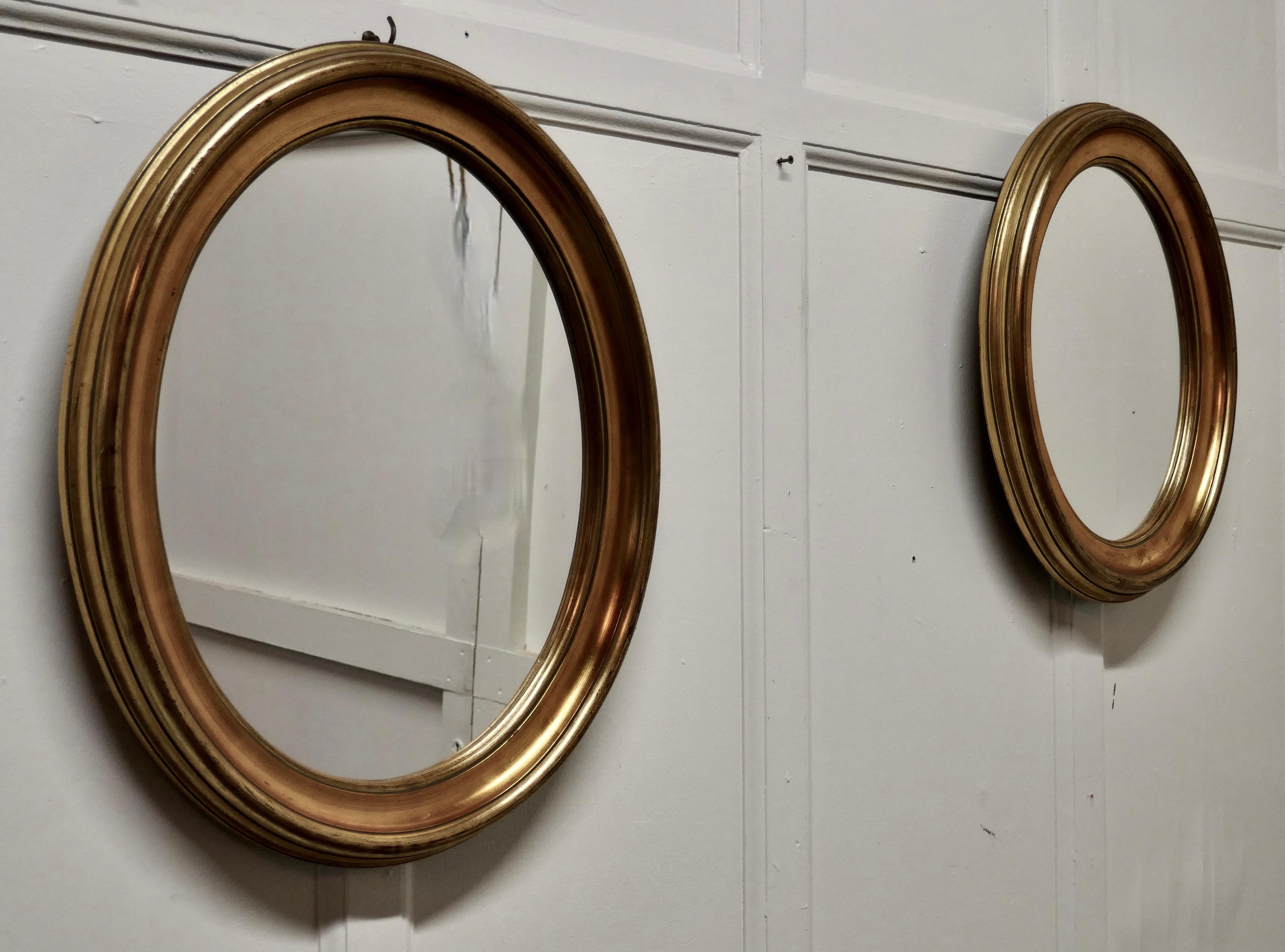 Adam Style A Superb Trio of French Oval Giltwood  Mirrors    For Sale