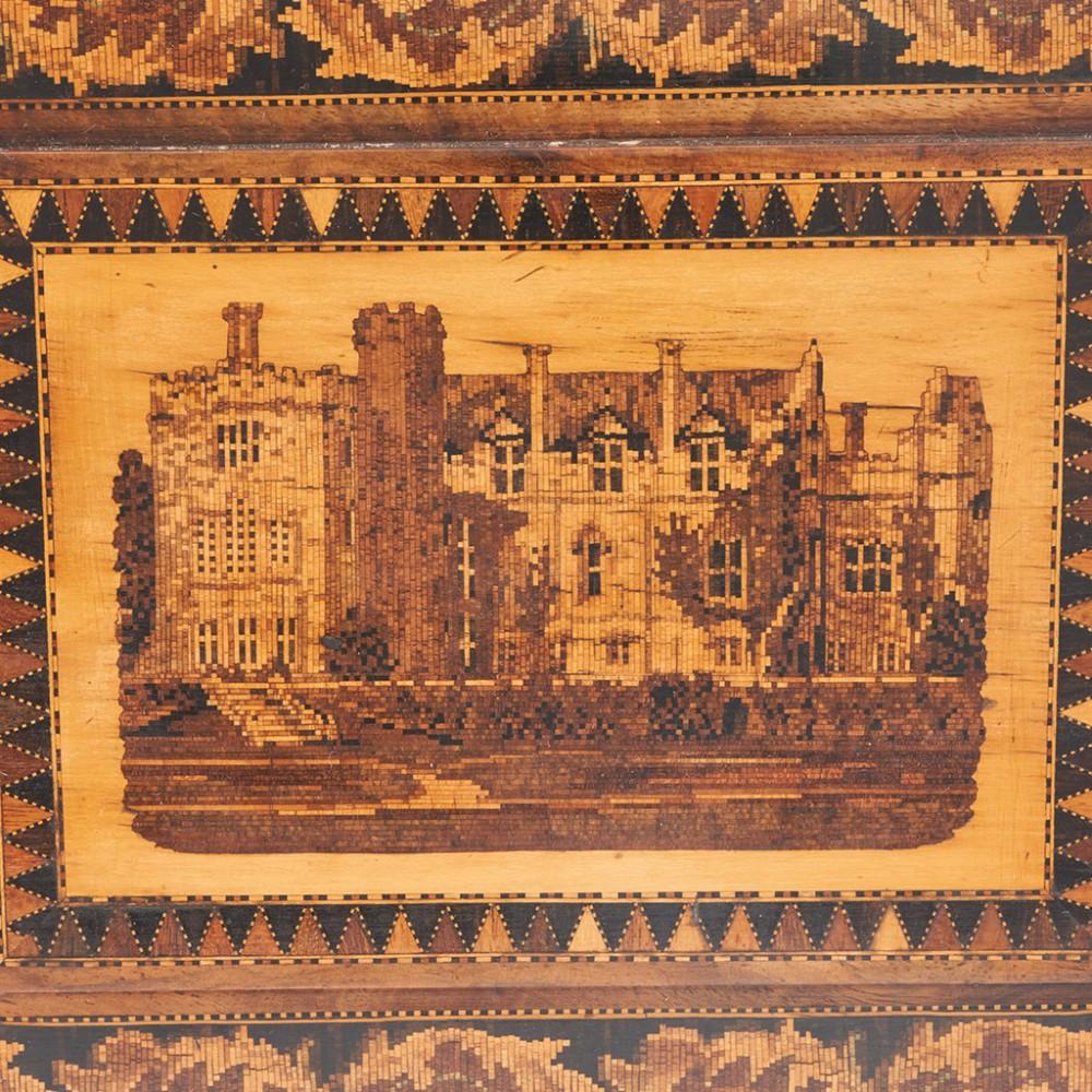 A Superb Tunbridge Ware Jewellery or Sewing Box Depicting Hever Castle, c1870 6