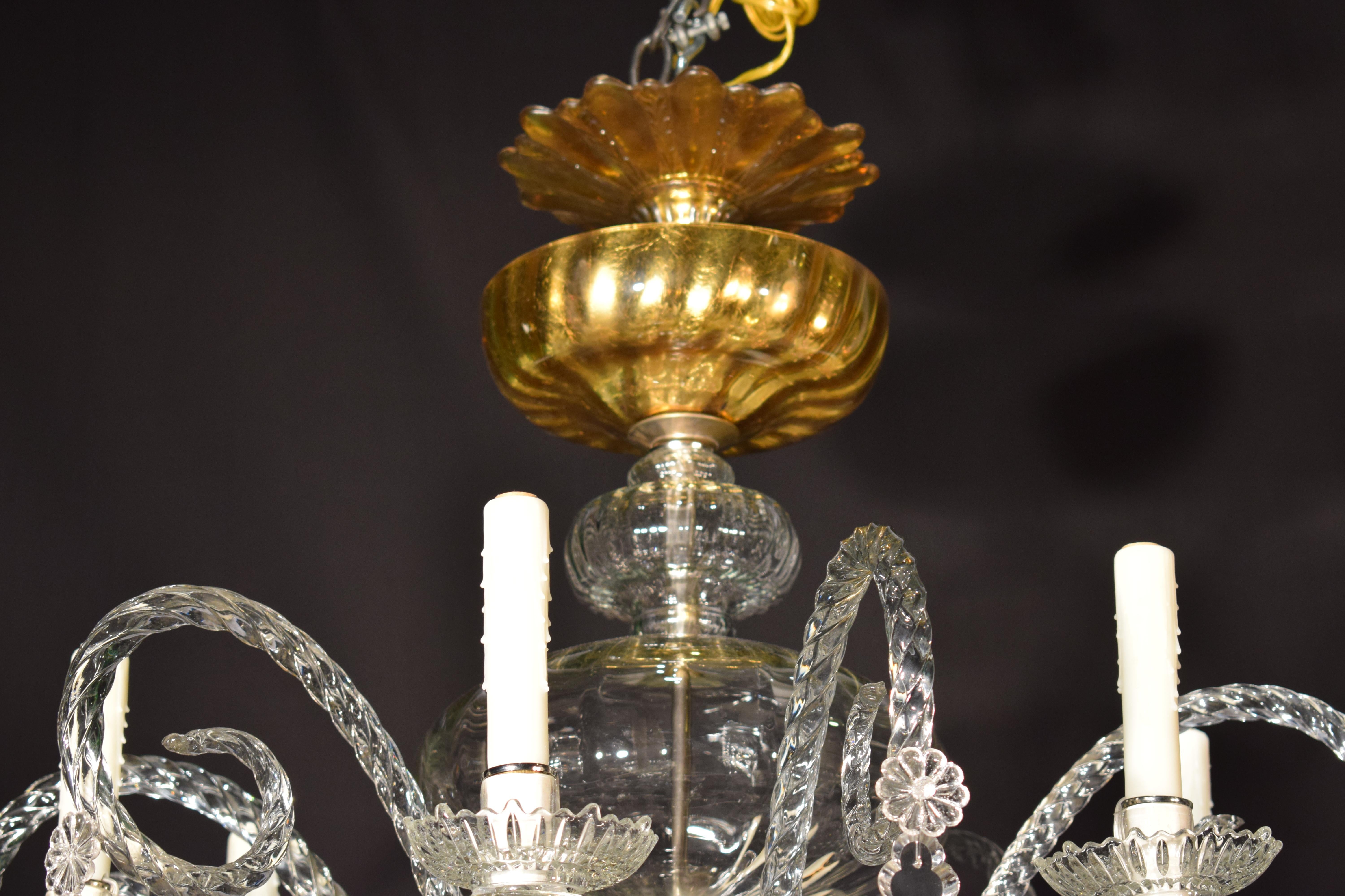 Mid-19th Century Superb Venetian Glass Chandelier, All Original, circa 1860, 16 Lights