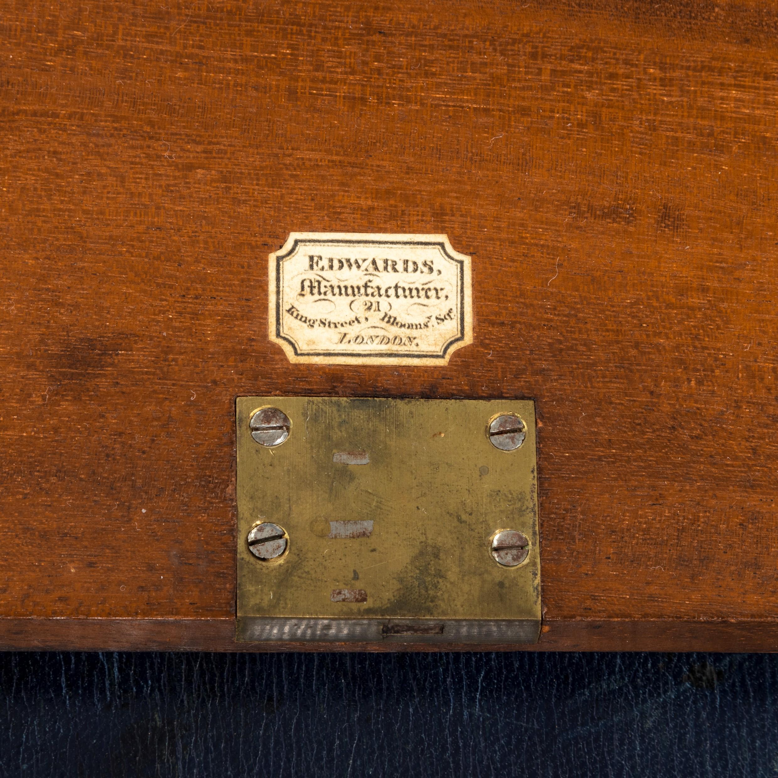 Superb William iv Brass Inlaid Kingwood Writing Box by Edwards 3