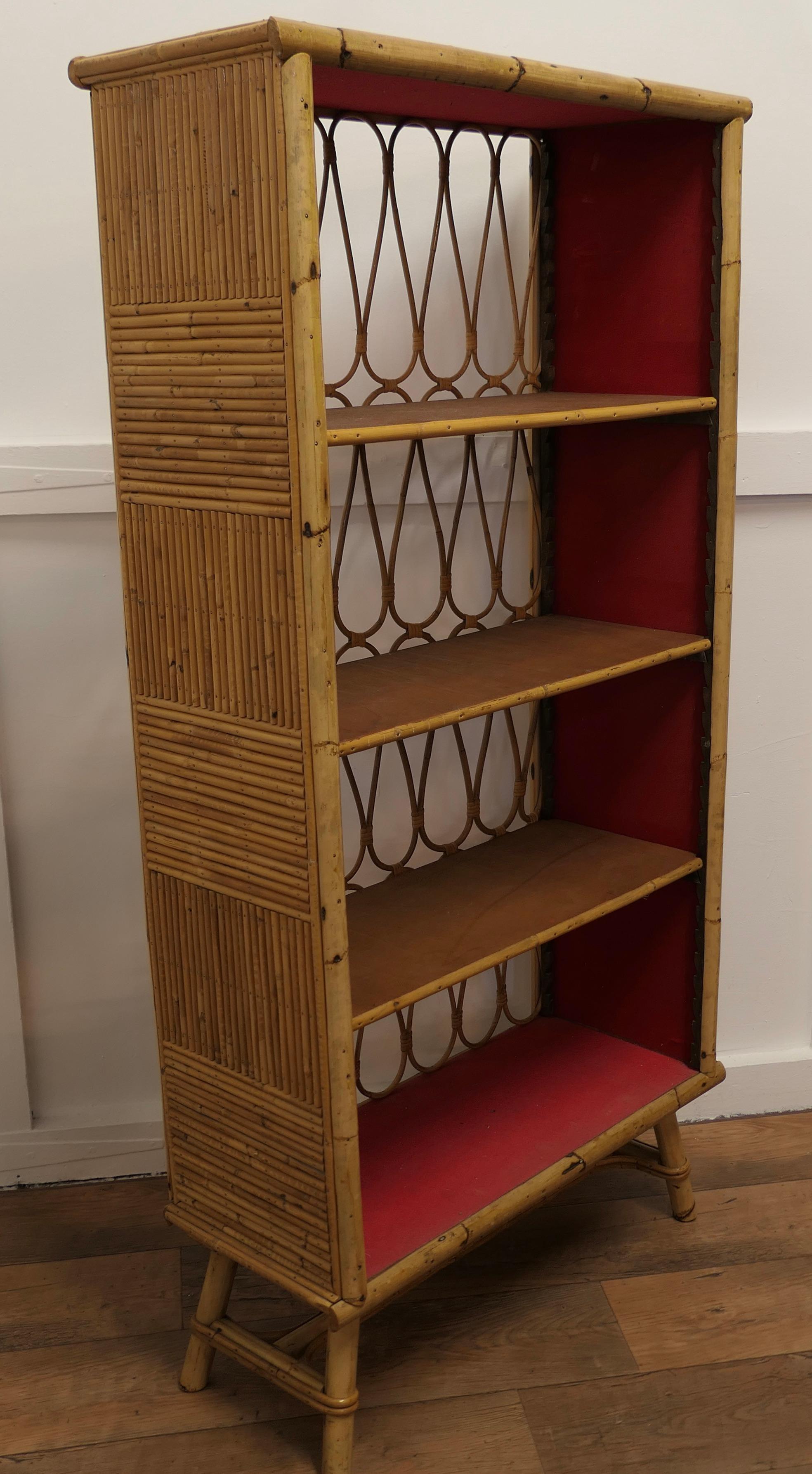 Mid-20th Century Superior Quality Bamboo Bookcase, Room Divider For Sale