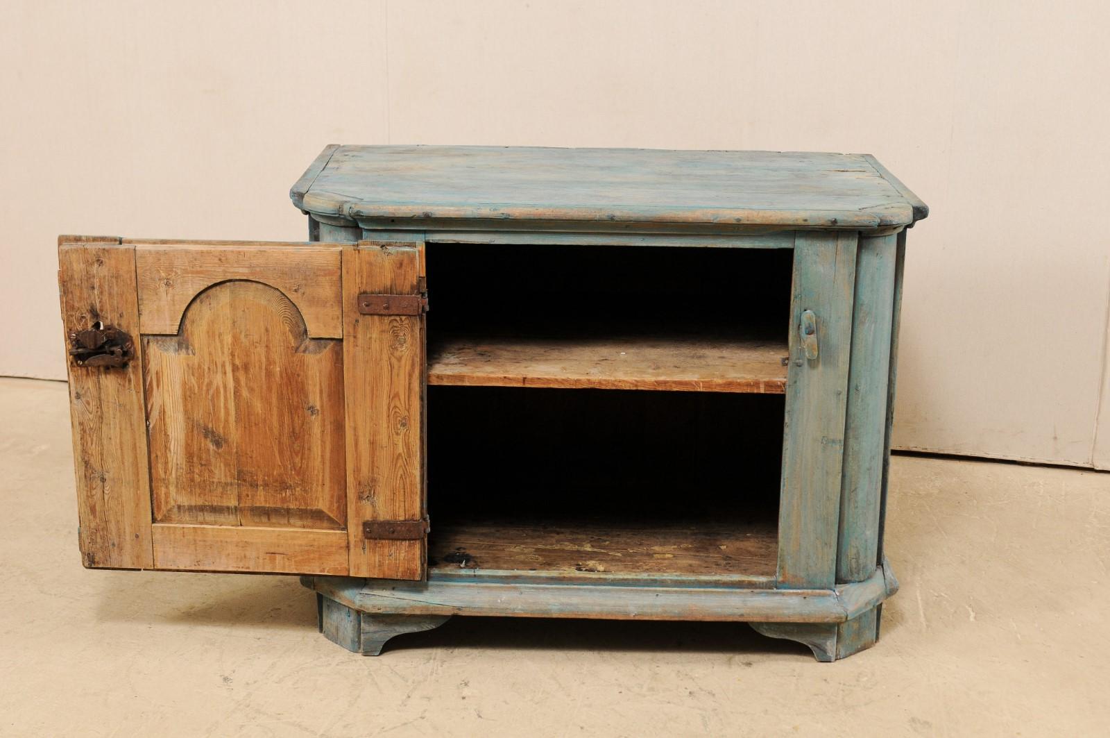 18th C. Swedish Painted Wood Cabinet w/Single Arched Panel Door For Sale 3